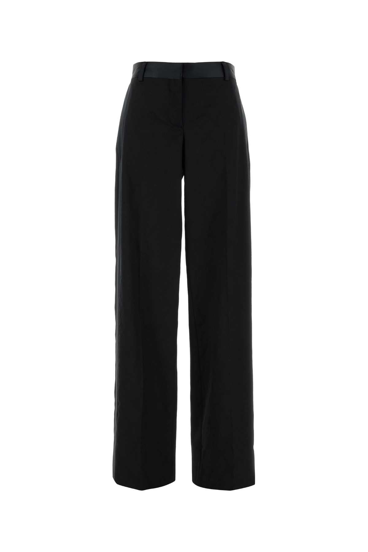 Stella Mccartney Black Wool Wide-leg Pant In Black