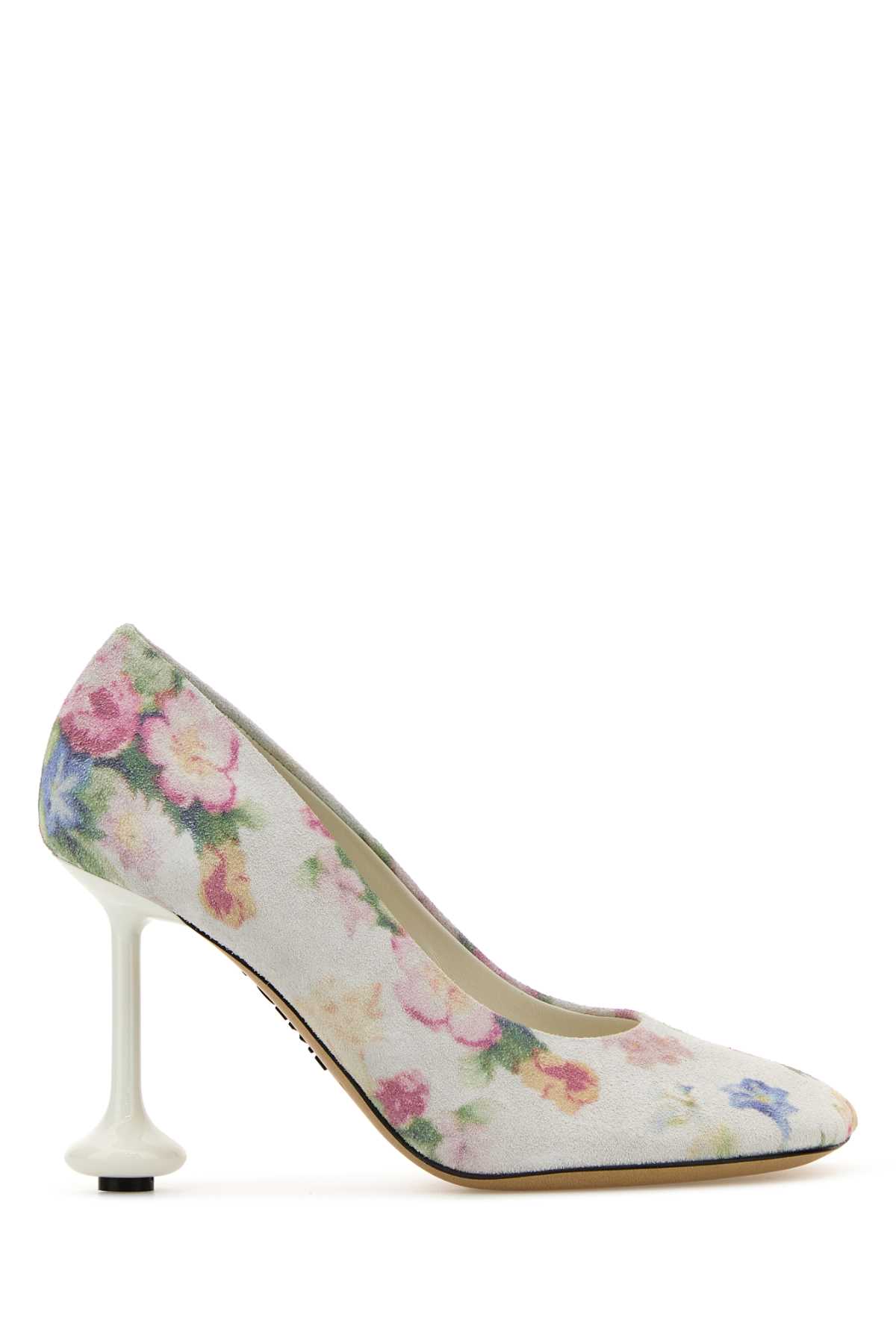 LOEWE PRINTED SUEDE TOY PUMPS