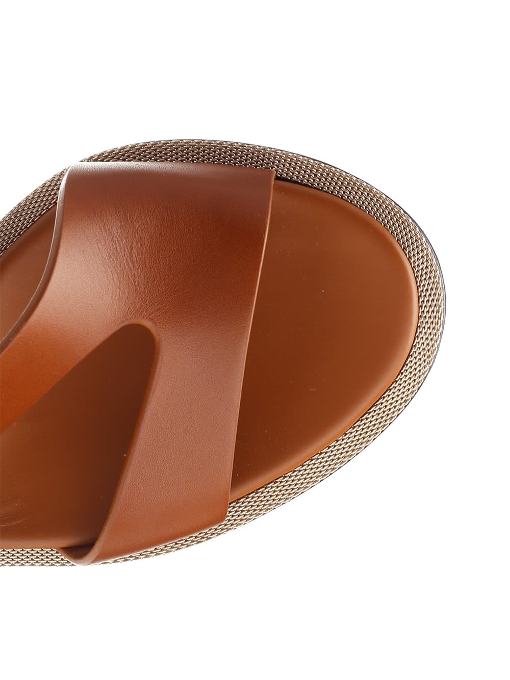 Shop Ferragamo Tan Brown Leather Sandal