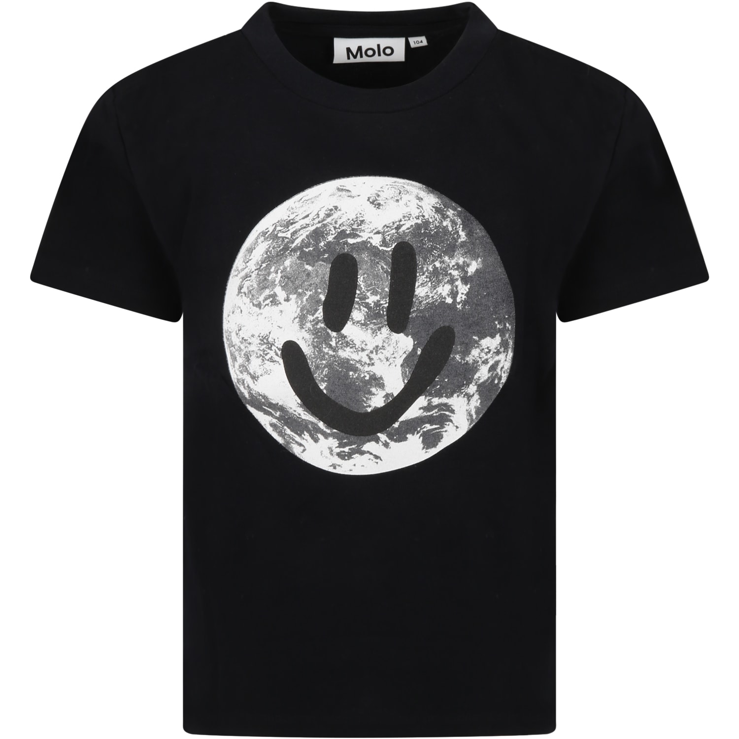 Molo Black T-shirt For Kids With Moon