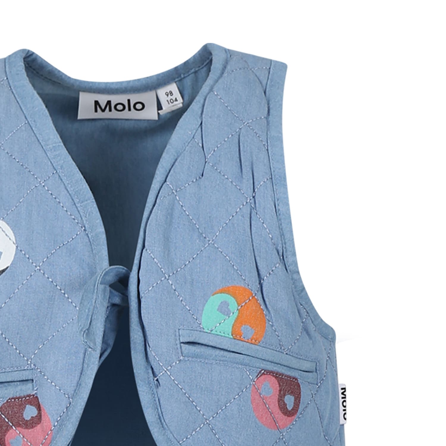 Shop Molo Light Bleu For Girl With Yin And Yang In Denim