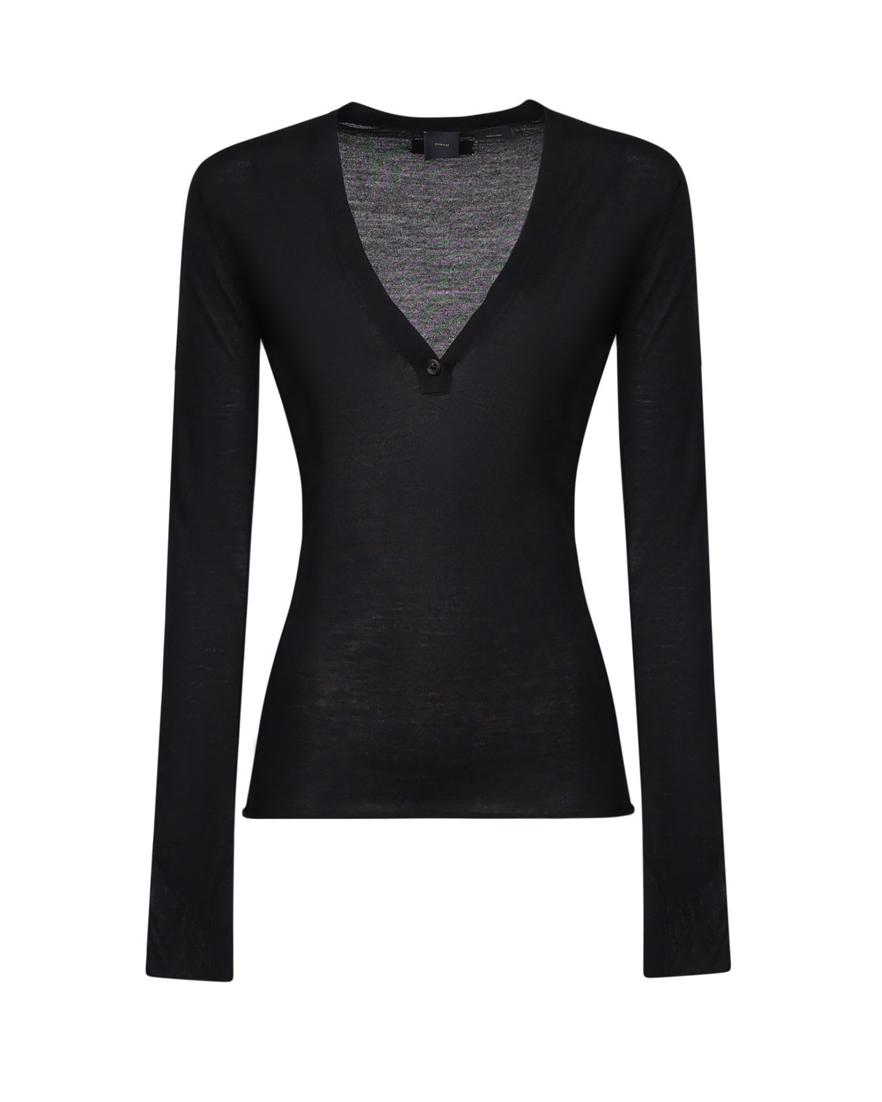 Pinko Sweater In Silk And Wool Yarn In Black