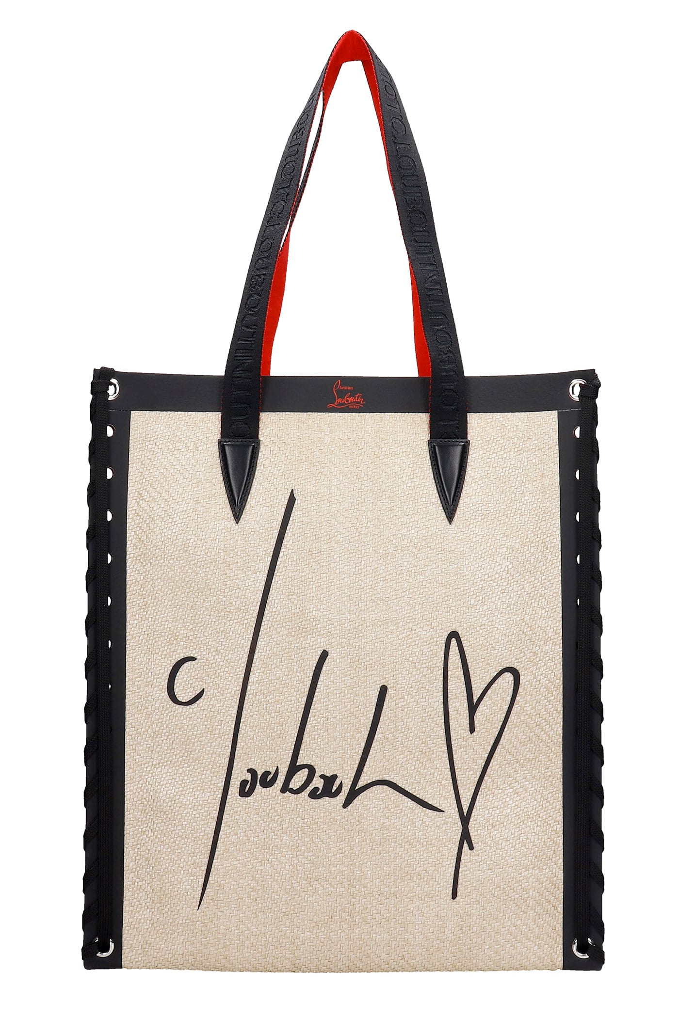 Christian Louboutin Cabalace Tote In Beige Canvas