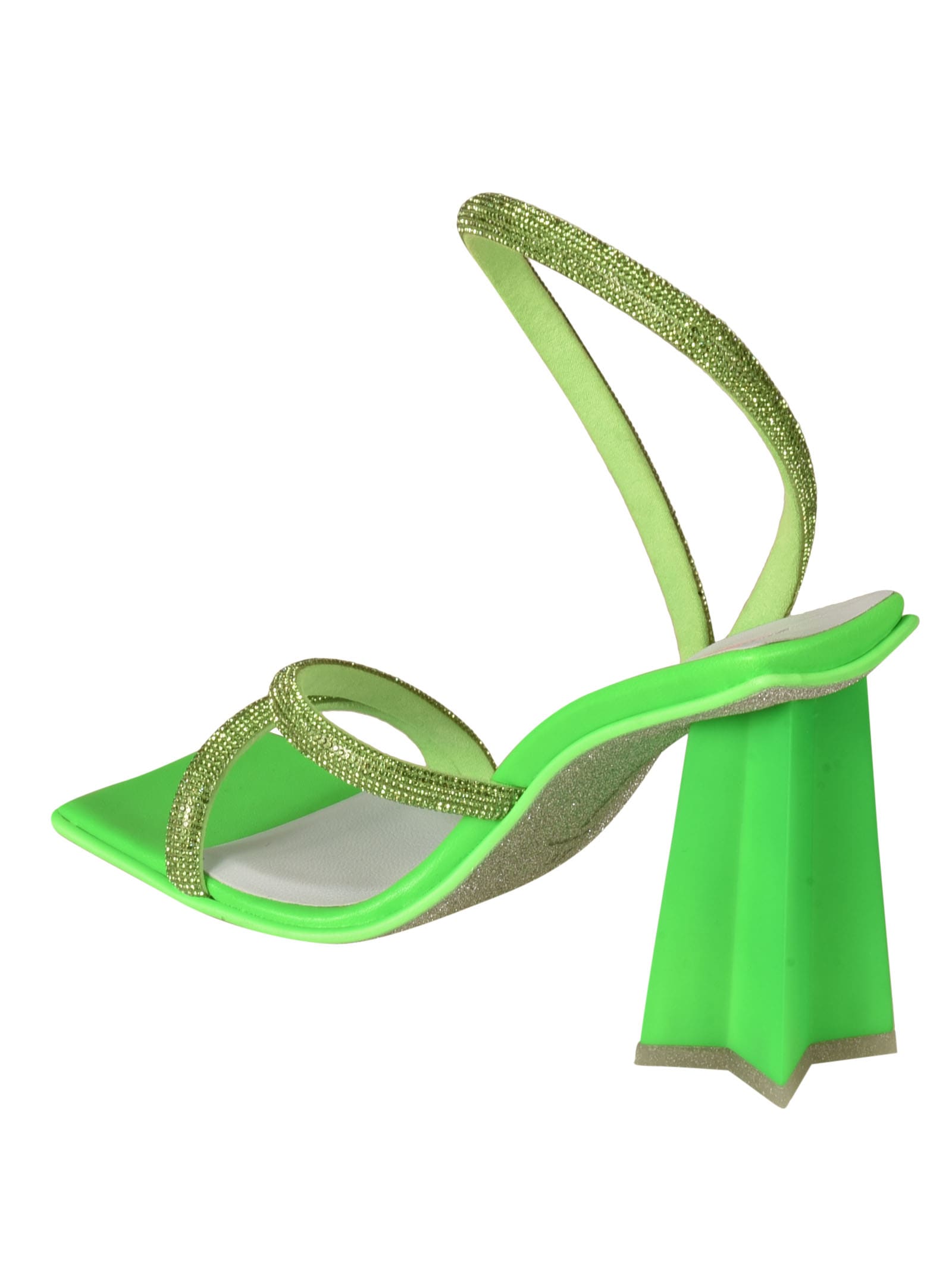 Shop Chiara Ferragni Star Heel 100 Sandals In Green