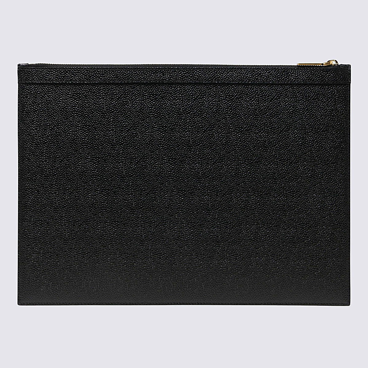 Shop Thom Browne Black Leather Pouch