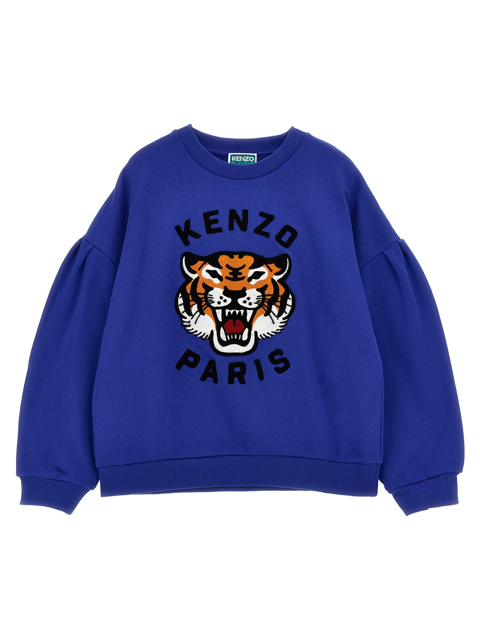 Kenzo Kids Logo Embroidery Sweatshirt In Blue