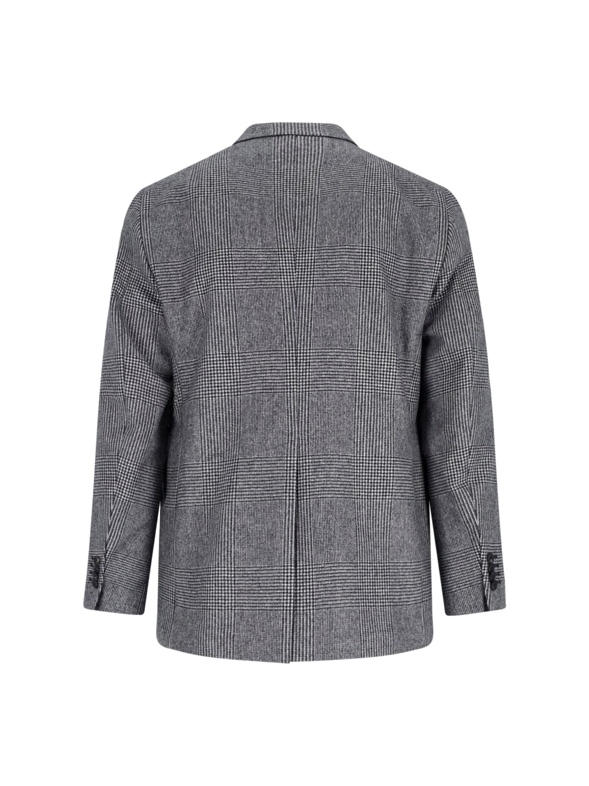 Tagliatore Double-breasted Houndstooth Suit With Signature Silver Details In Gray
