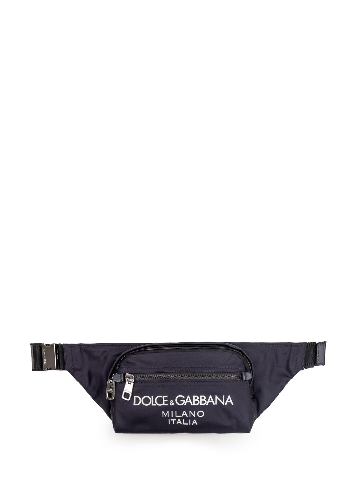 Dolce & Gabbana Pouch With Logo In Blu/blu Navy