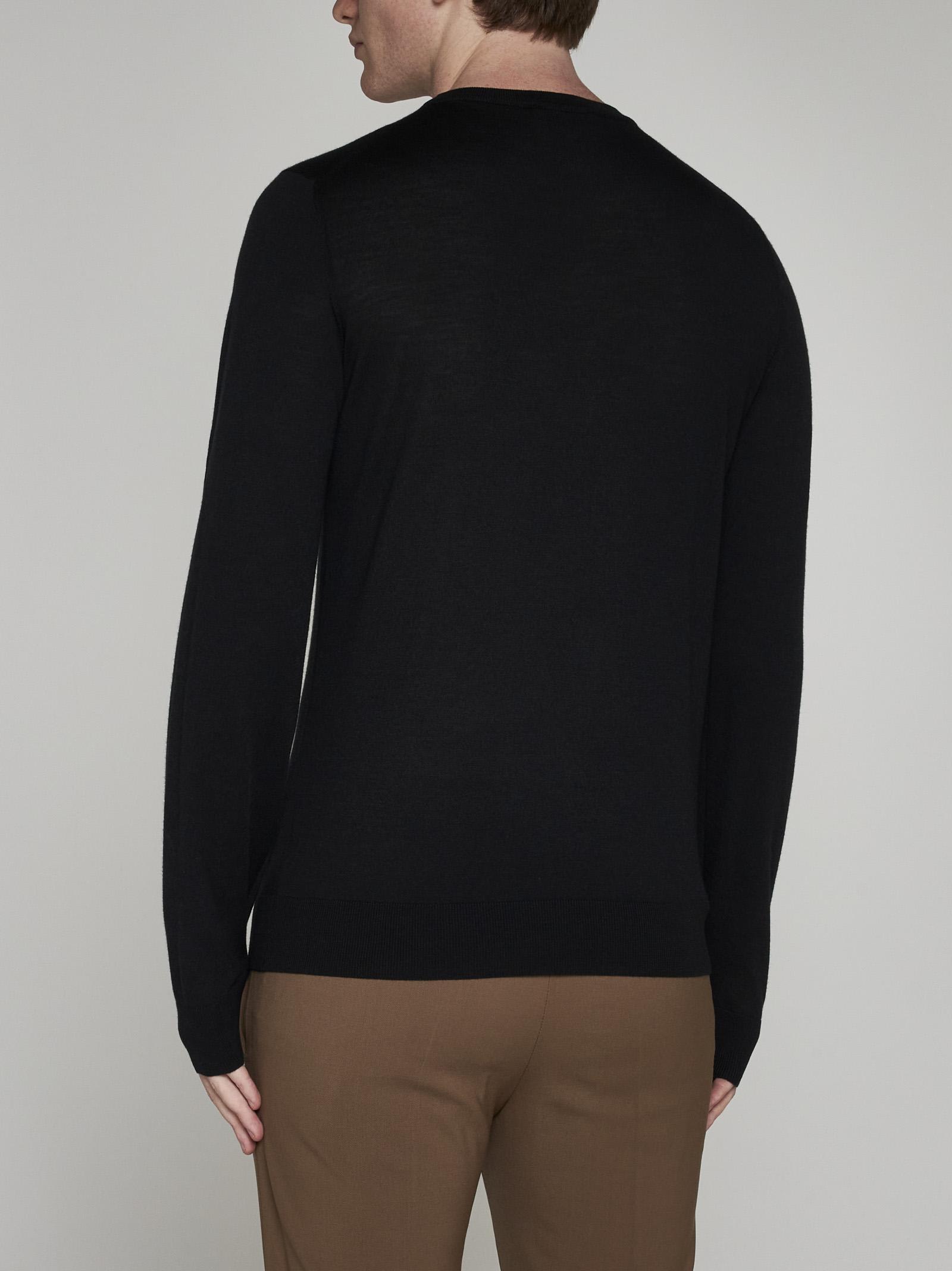 Shop Piacenza Cashmere Wool Crewneck Sweater In Nero