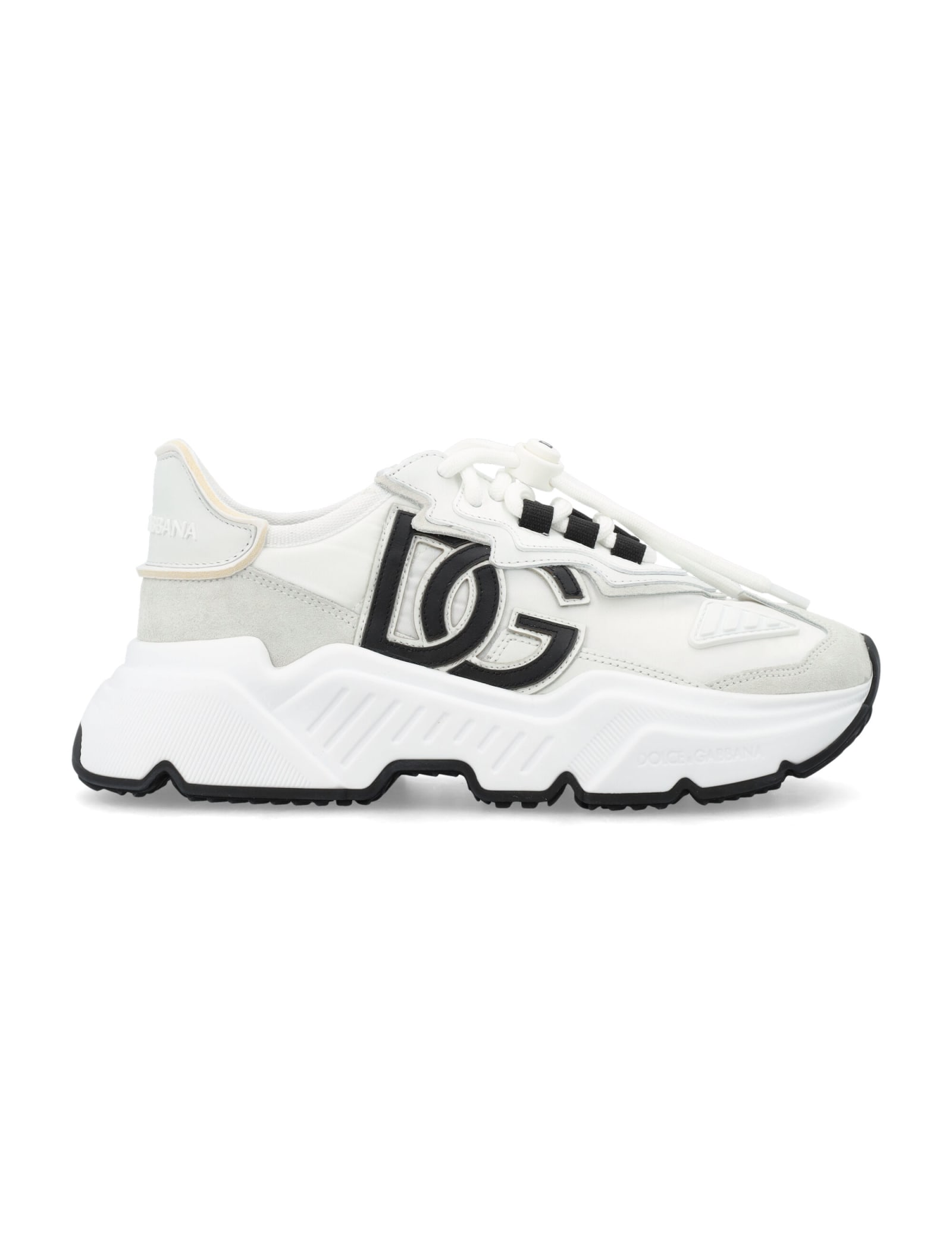 Shop Dolce & Gabbana Mixed-material Daymaster Women Sneakers In White