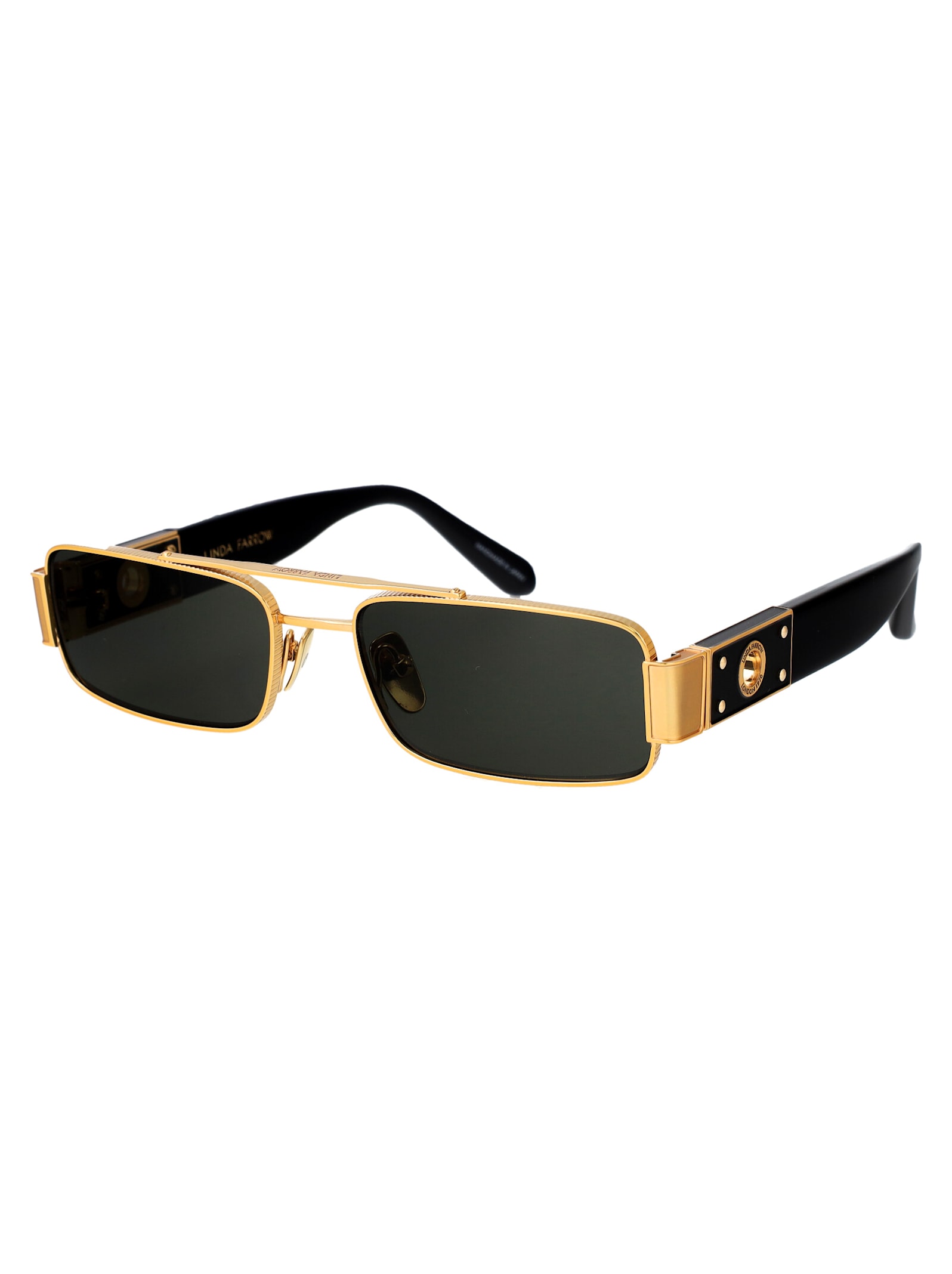 Linda Farrow Sunglasses Lfl1470 C1 Sun C1 In Yellowgold/black/grey