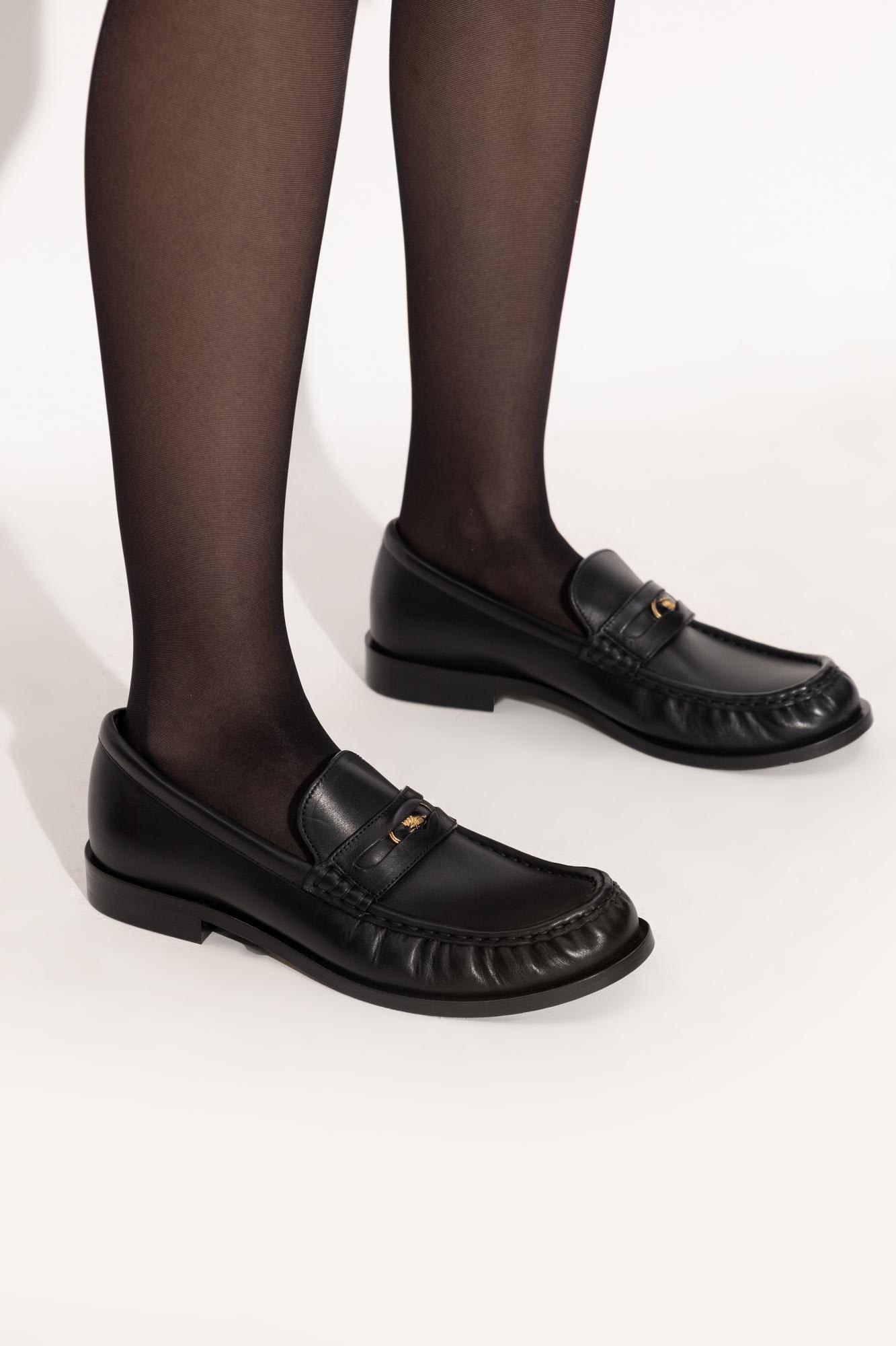Burberry Leather Penny Loafers In Black