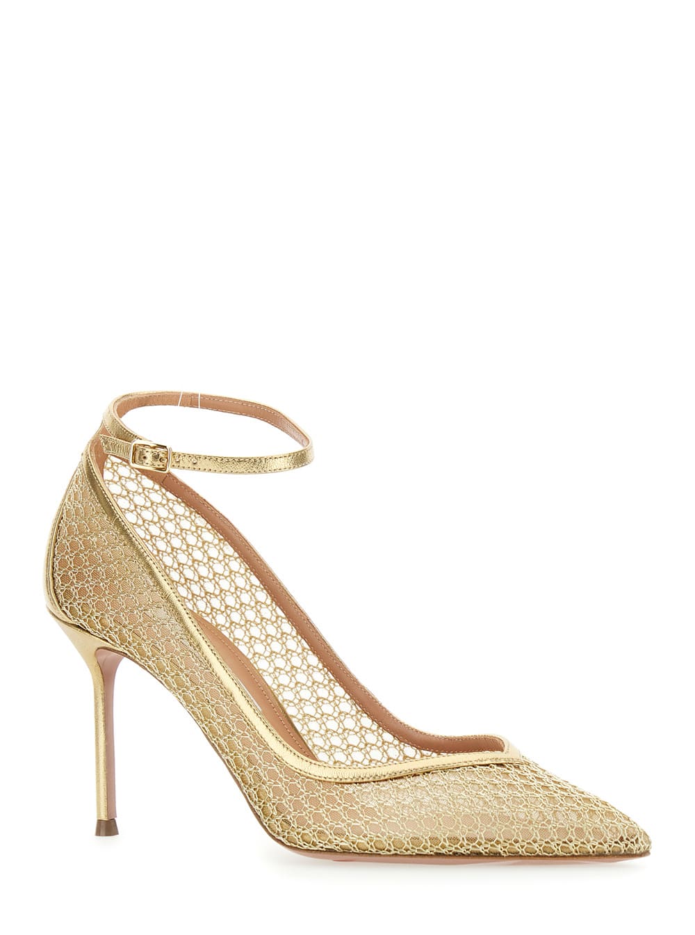 Aquazzura Asha Mesh Pumps In Golden