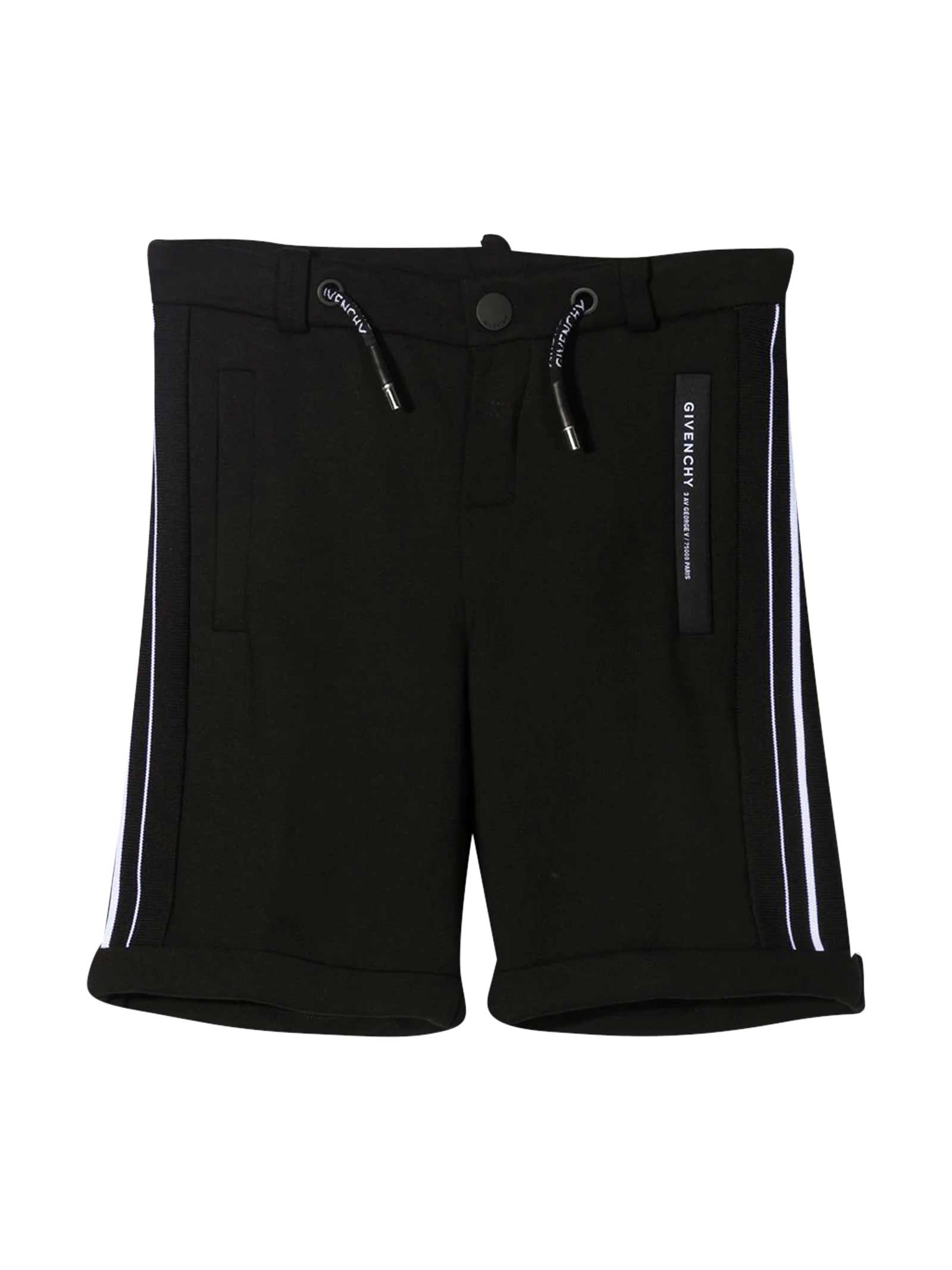 Shop Givenchy Black Teen Shorts In Nero