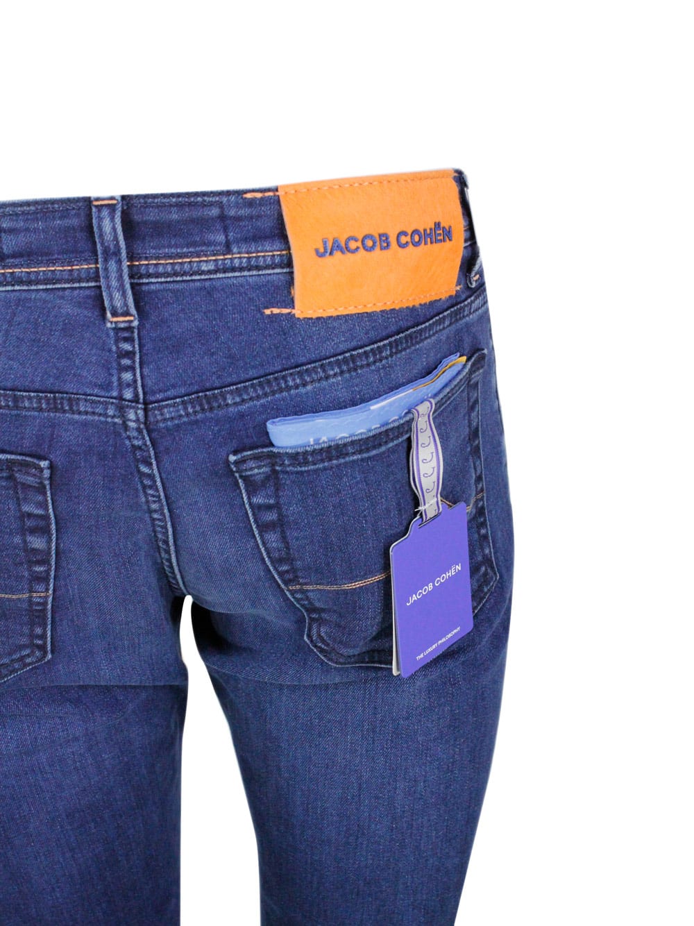 Shop Jacob Cohen Bard J688 Luxury Edition Denim Trousers In Soft Stretch Denim With 5 Pockets With Closure Buttons An