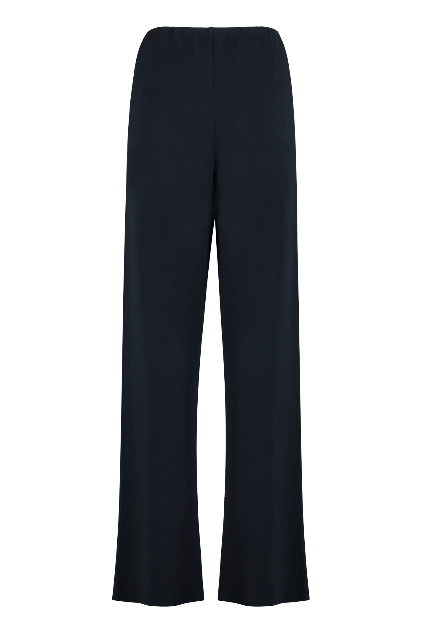 Vince High-waist Crêpe Trousers In Blue