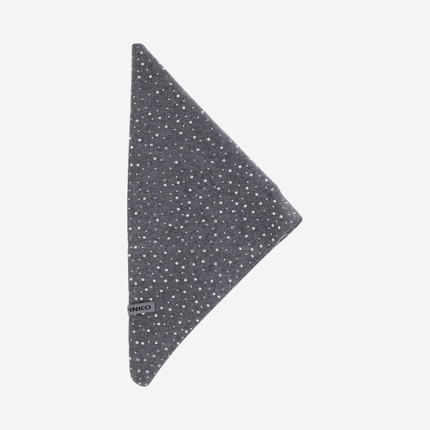 Pinko Svizzera Wool Scarf With Rhinestones In Black