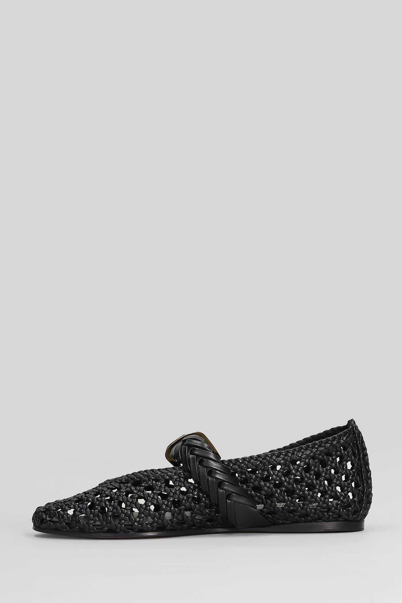 Zimmermann Helix Ballet Flats In Black Leather In Black