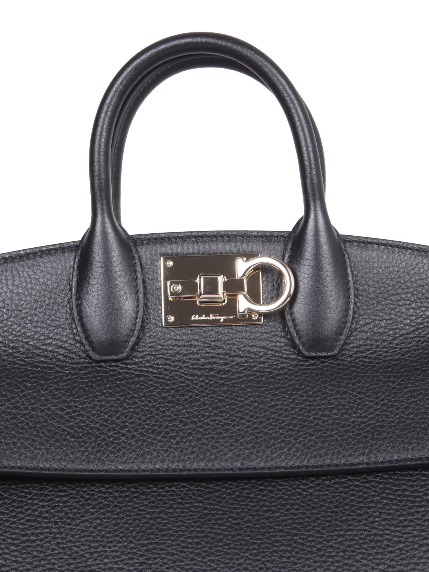 Shop Ferragamo The Studio Small Bag In Nero