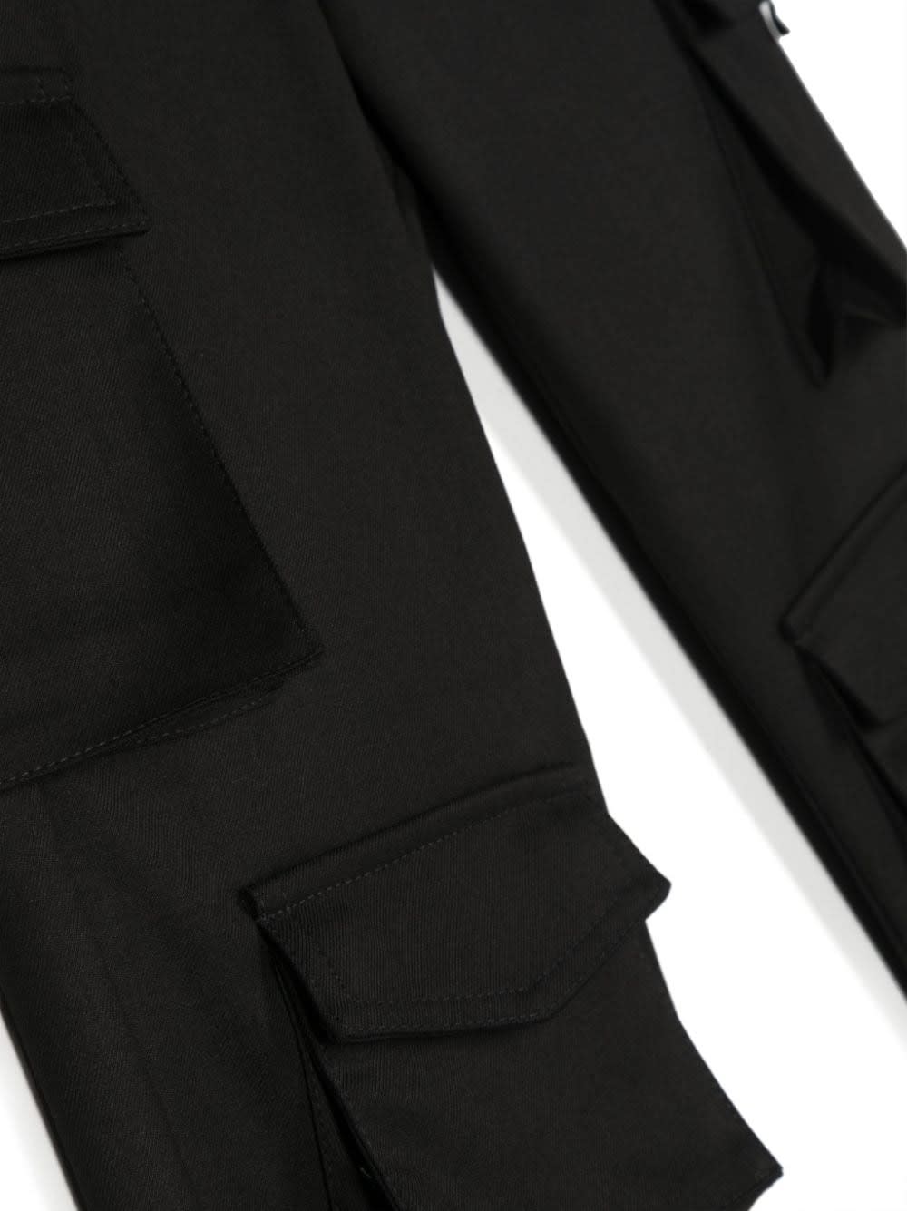 Msgm Cool Wool Cargo In Black