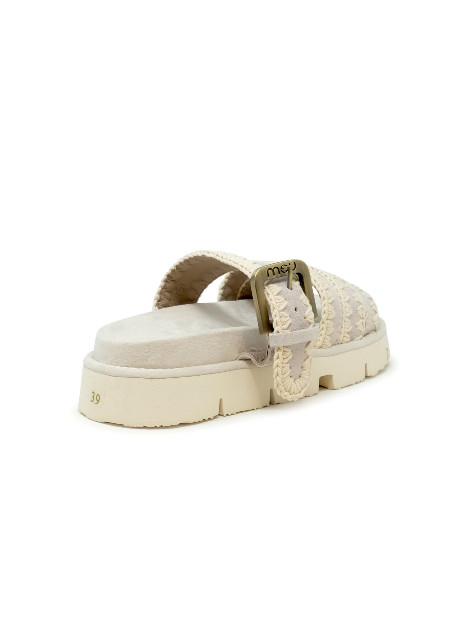 MOU MOU SUEDE BIO TWO BUCKLE SANDALS 