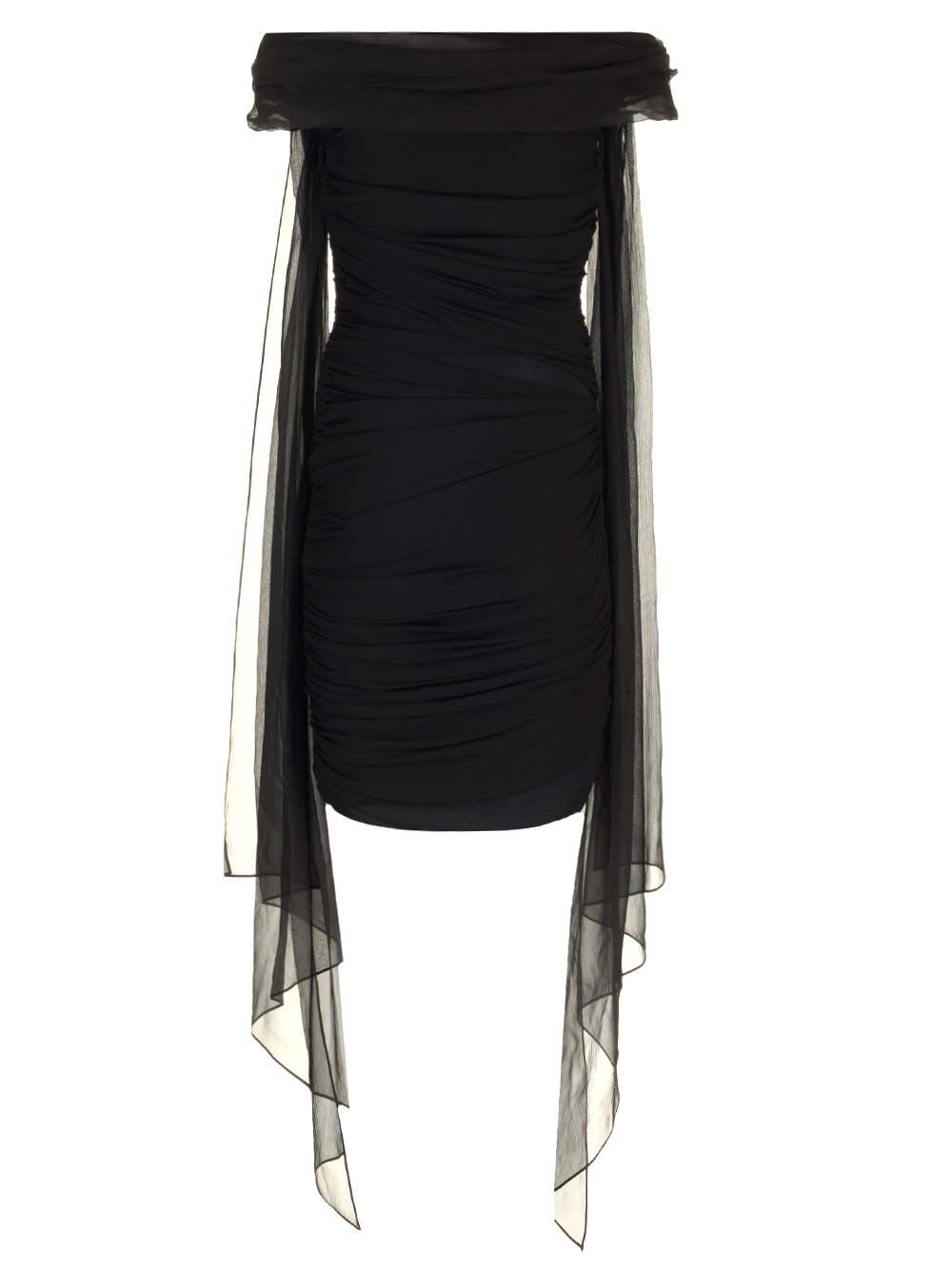 Shop Givenchy Draped Dress In Black