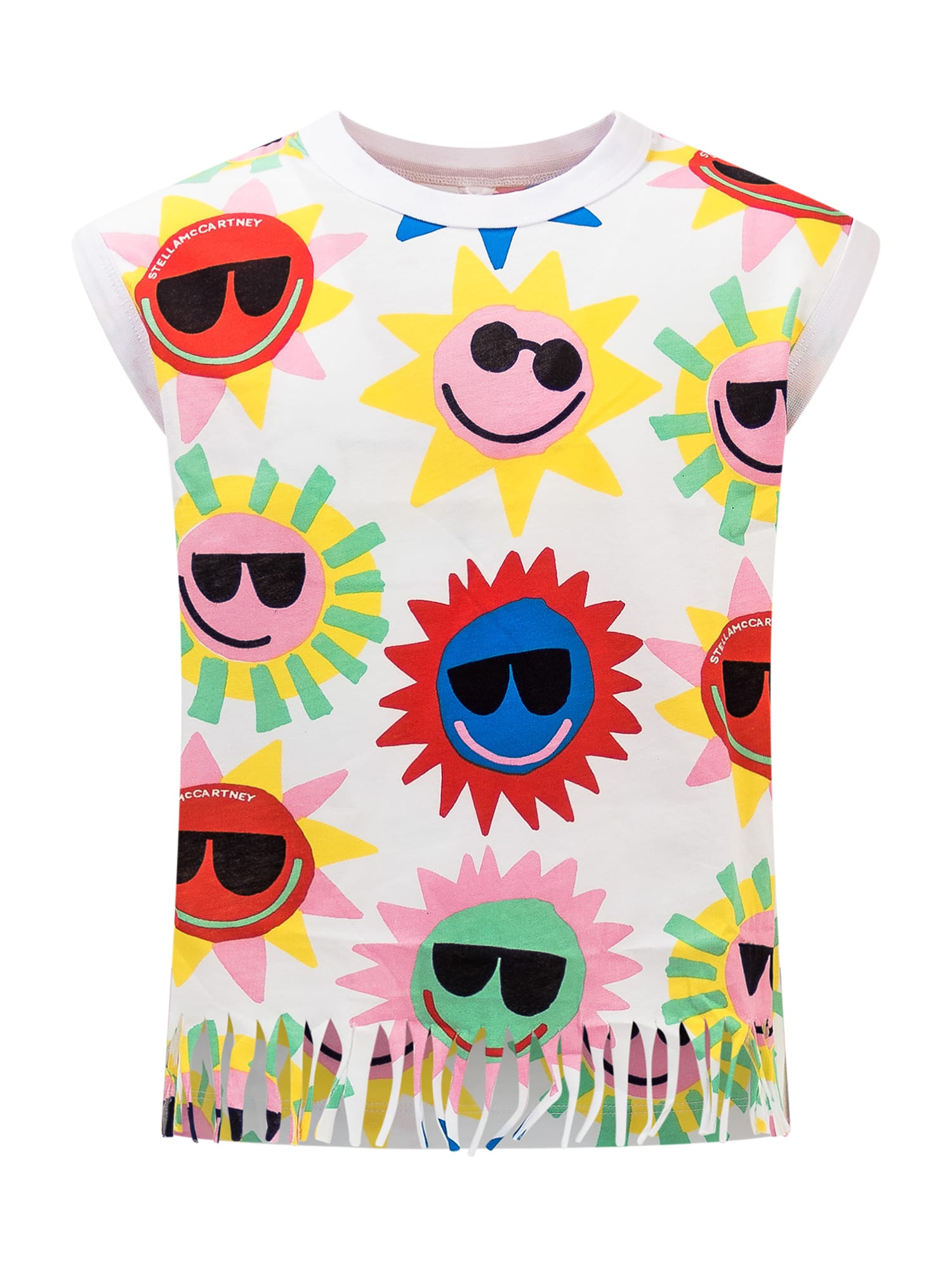 Stella Mccartney Kids' Sunshine T-shirt In White/colorful