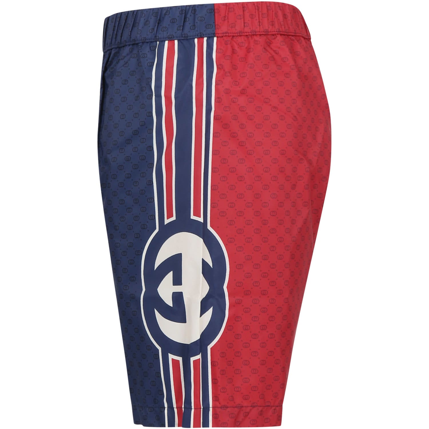 Shop Gucci Blue Swim Shorts For Boy With Double G