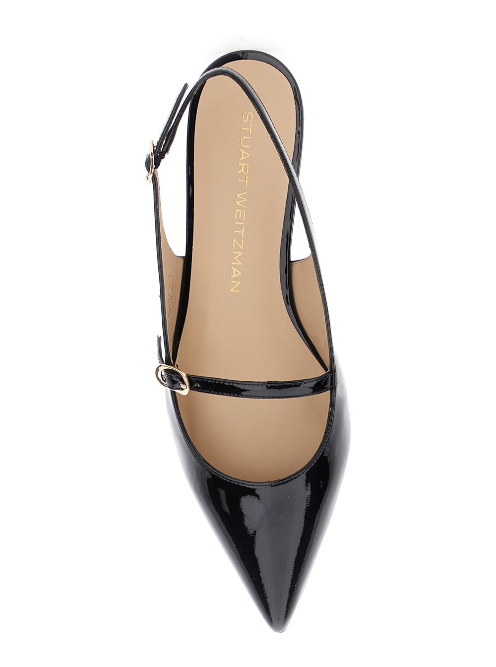Stuart Weitzman 'emilia' Black Slingback Sandals With Adjustable Strap Closure