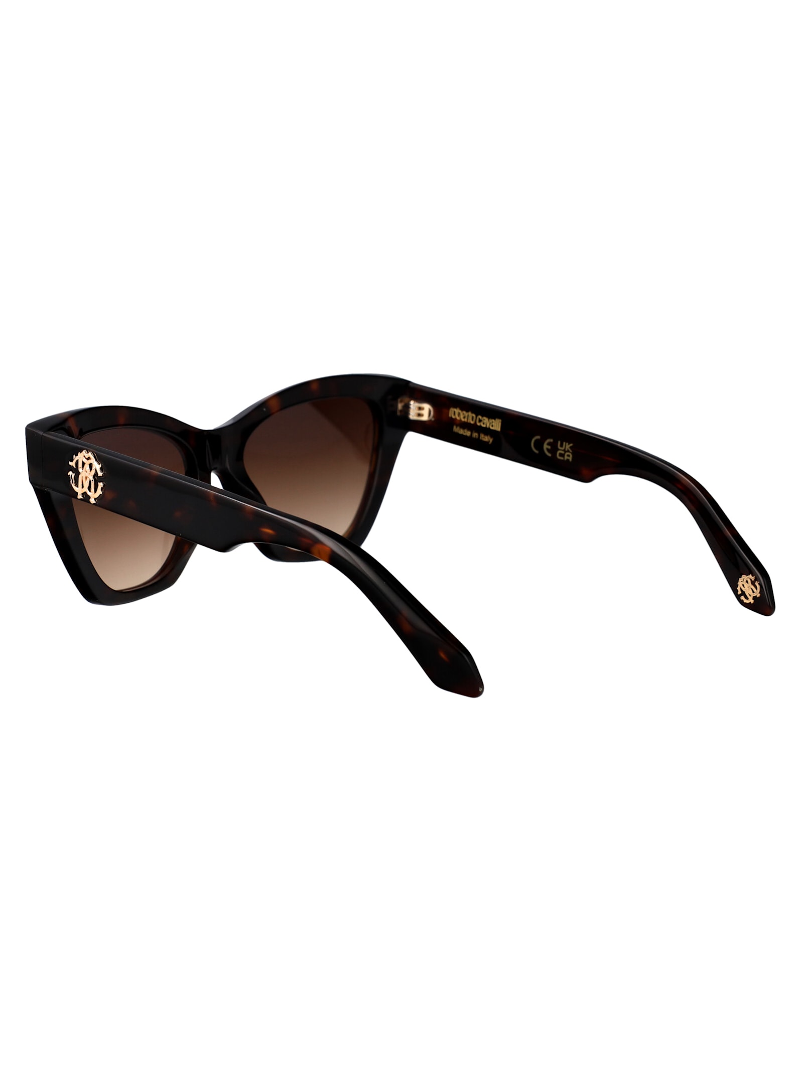 Shop Roberto Cavalli Src110 Sunglasses In Havana Scura