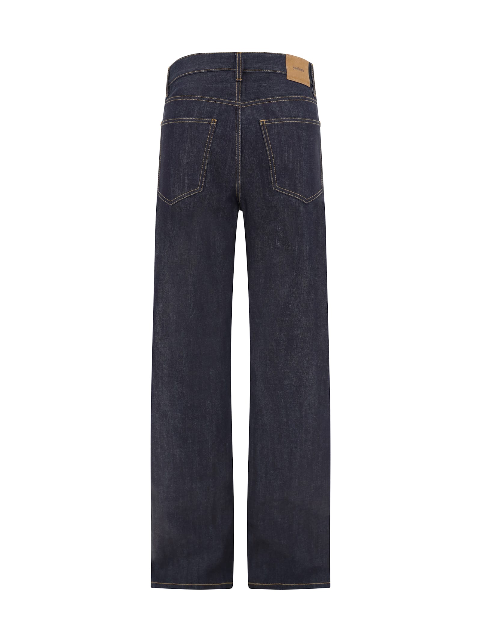 Shop Saint Laurent High-rise Straight Leg Jeans In Indigo Raw