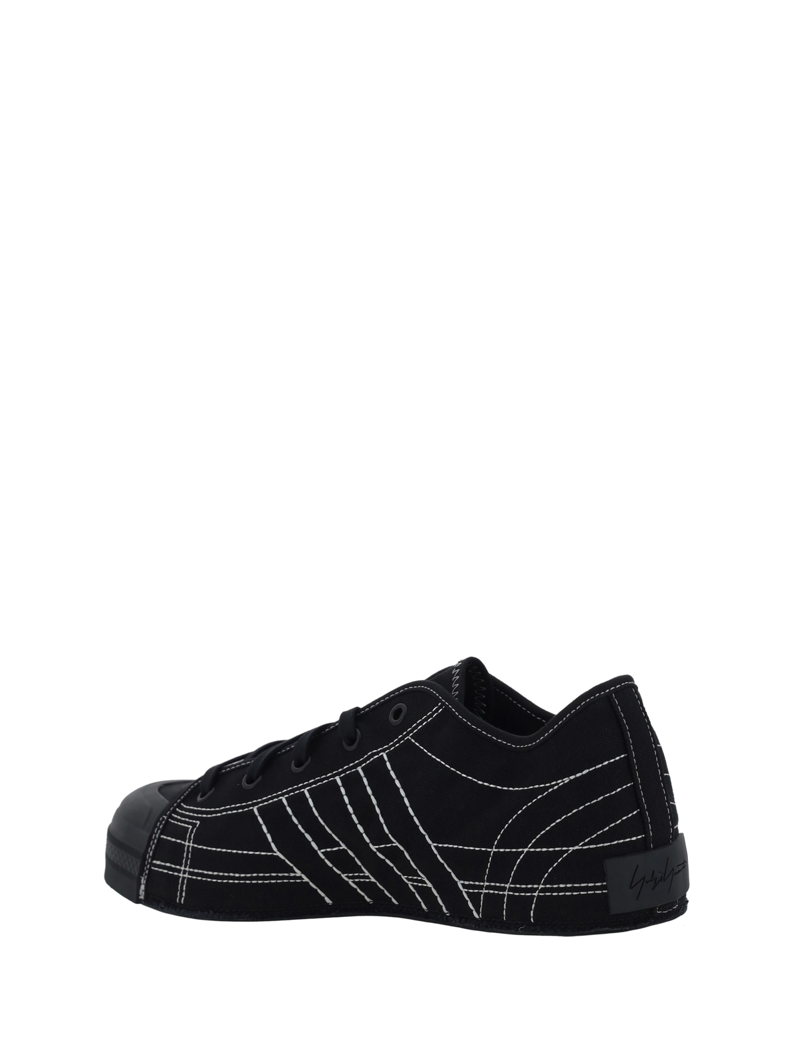 Shop Y-3 Nizza Sneakers Low In Black/white