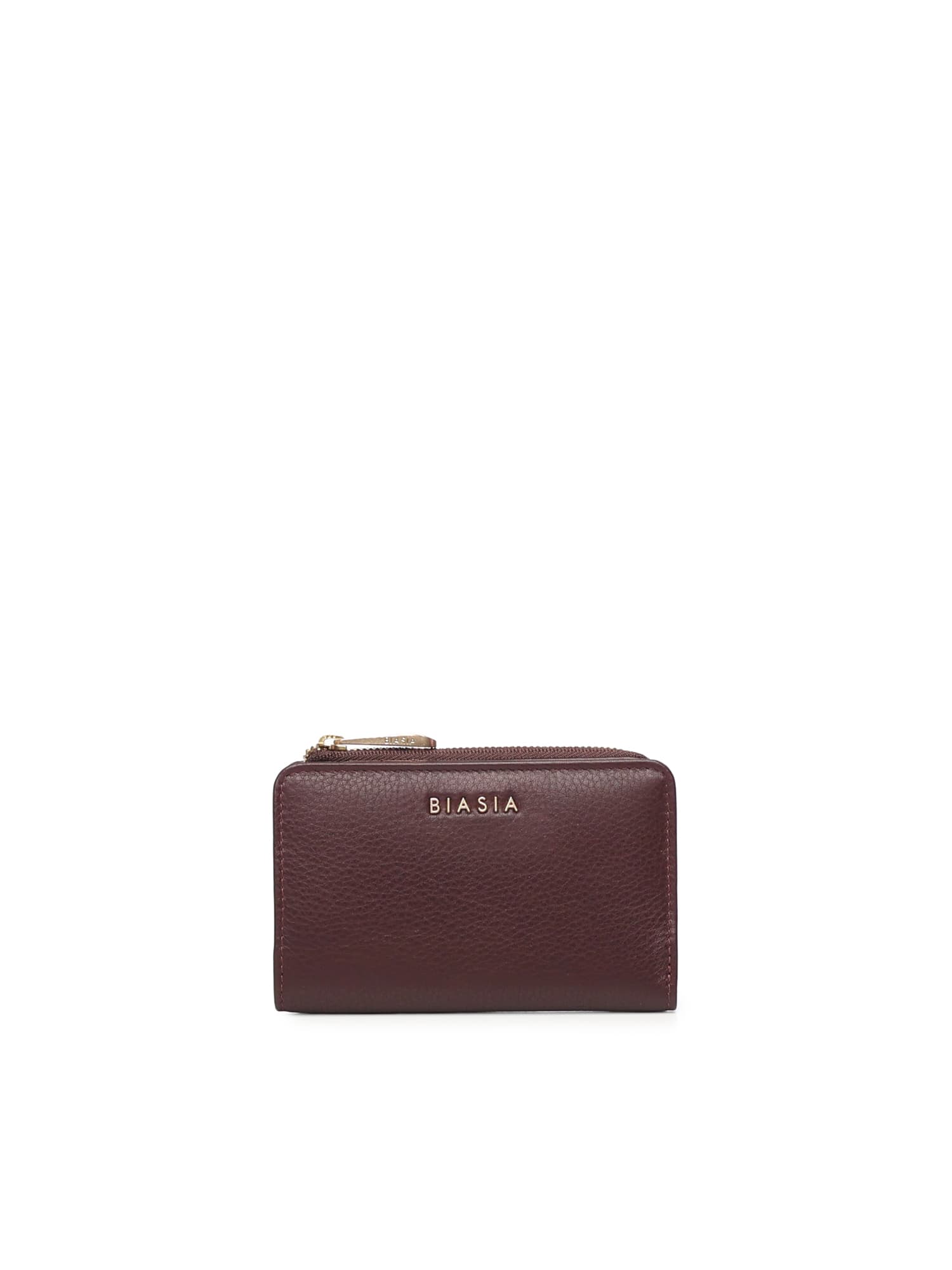 Biasia Leather Wallet With Logo In Brown