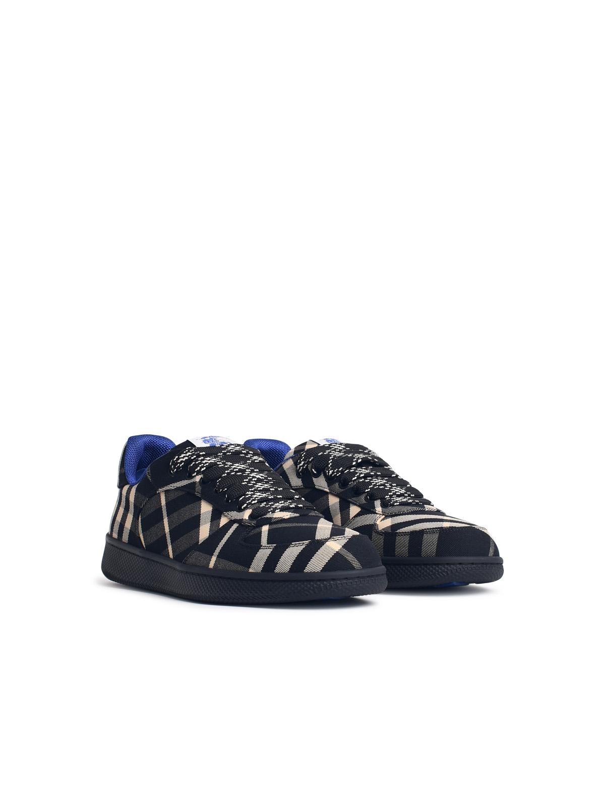 Shop Burberry Terrace Black Polyester Blend Sneakers