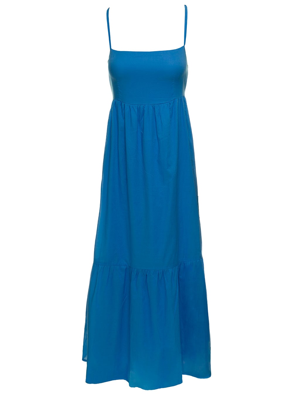 Faithfull The Brand Womans Katya Blue Cotton Long Dress