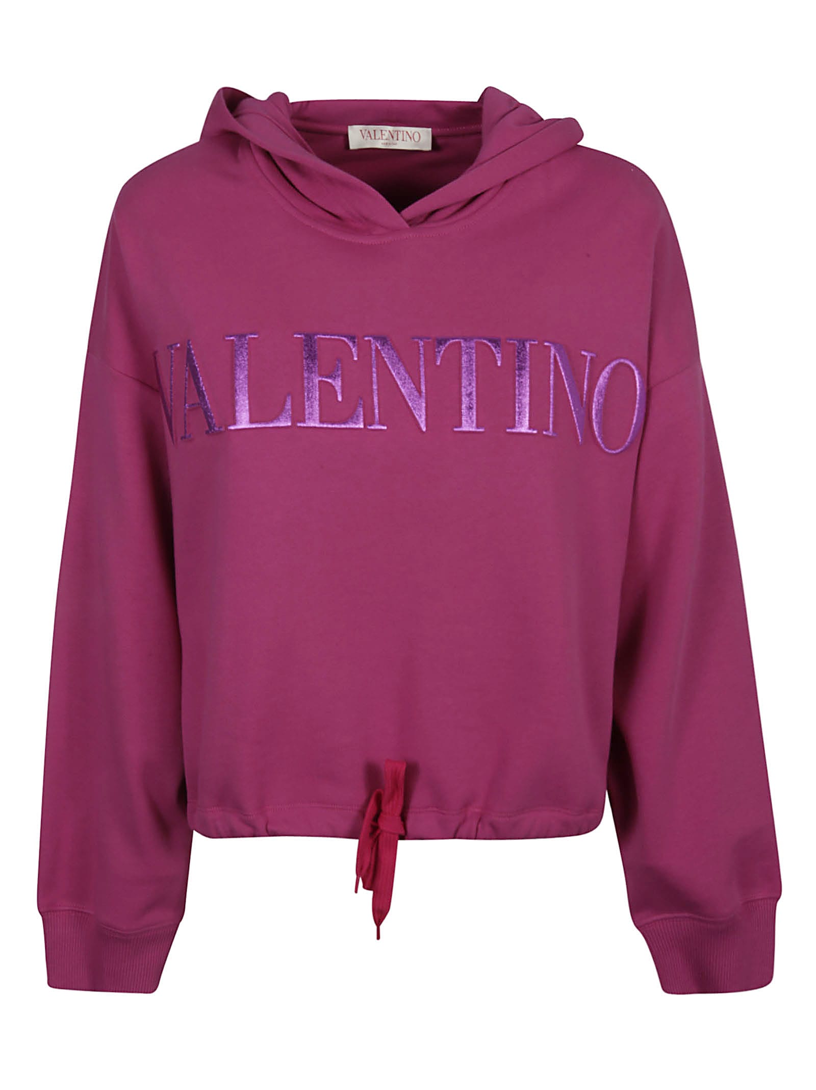 Valentino Logo Embossed Hooded Sweatshirt