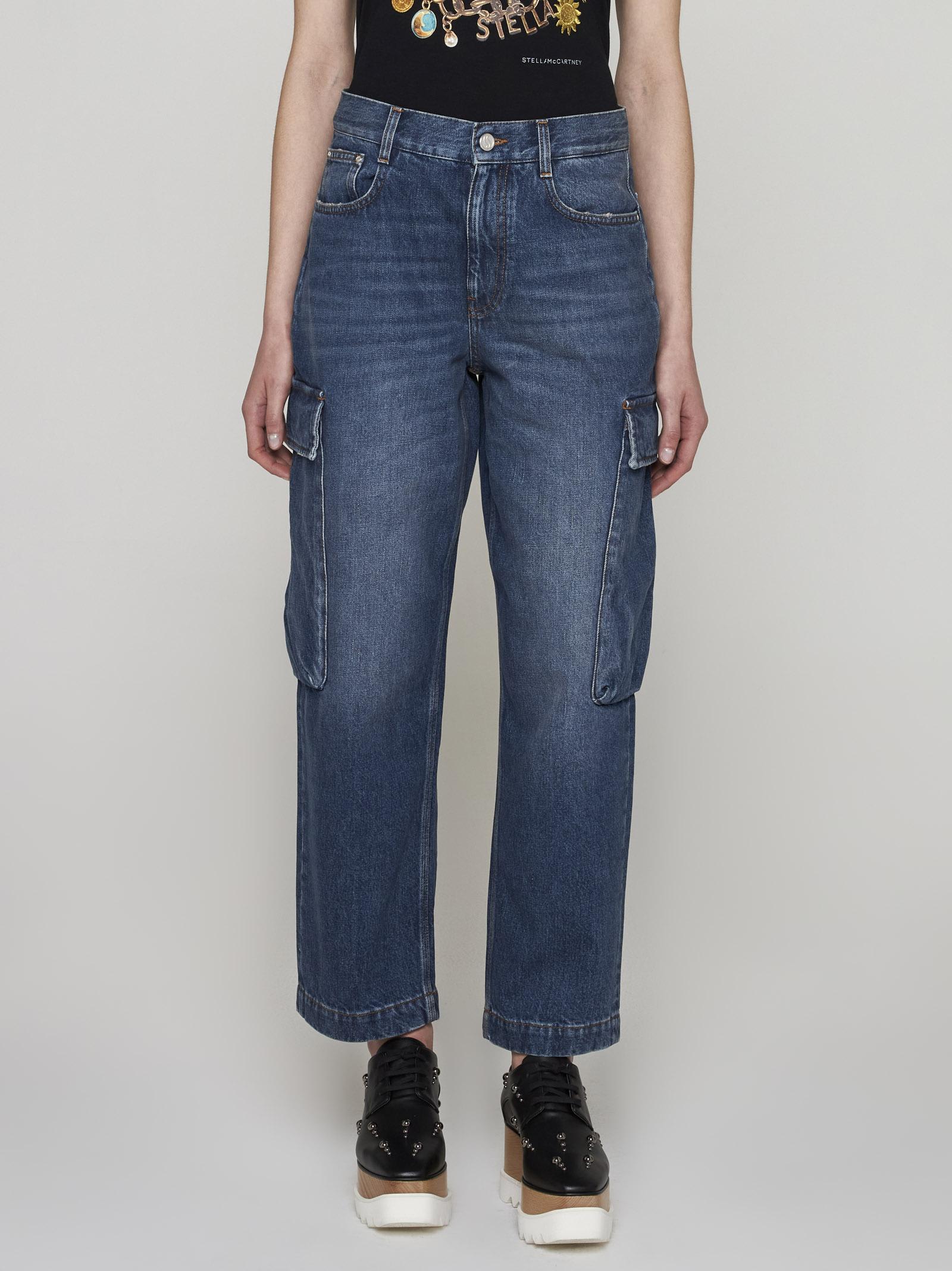 Shop Stella Mccartney Cargo Jeans In Blu
