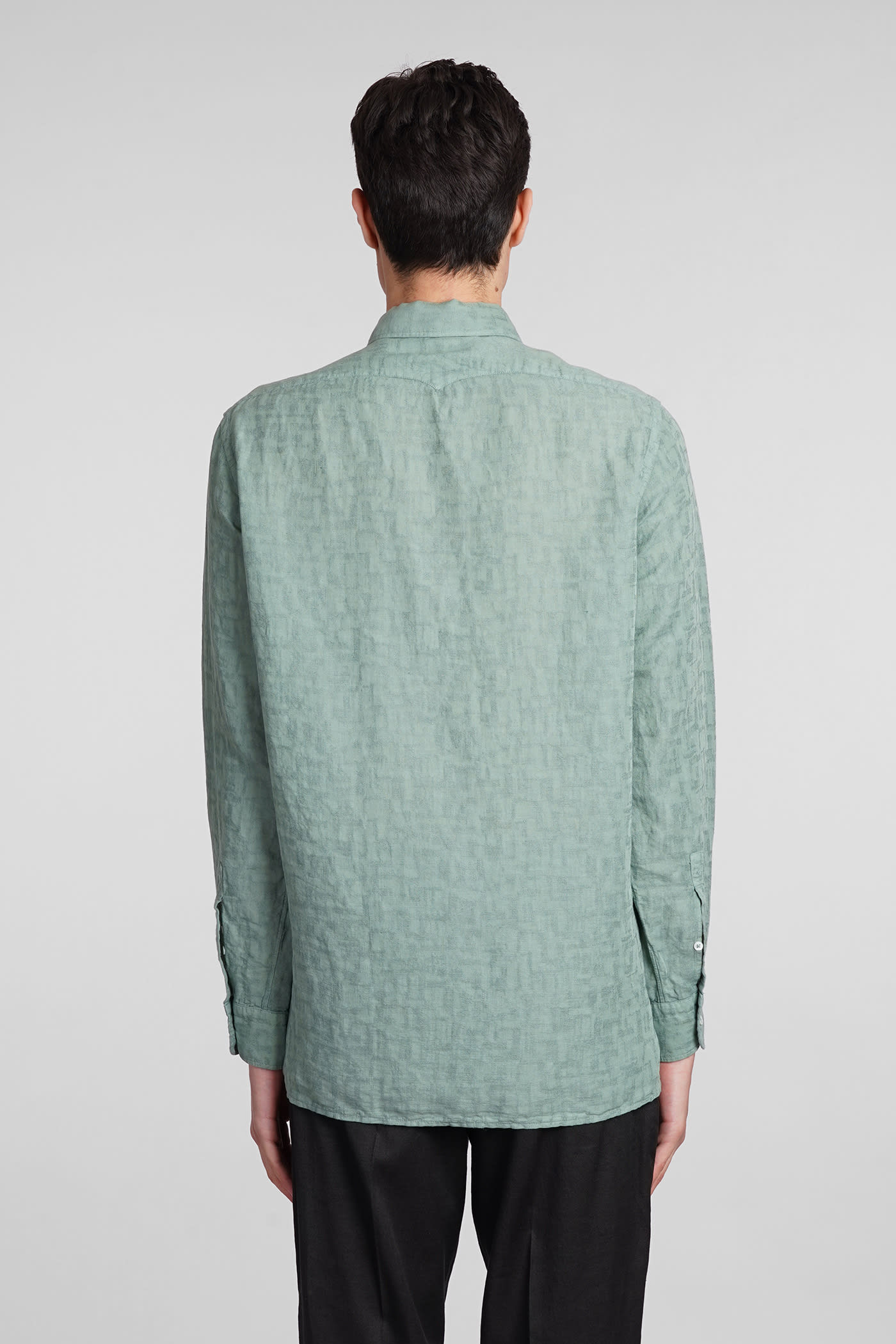 Shop Massimo Alba Bowles Shirt In Green Cotton