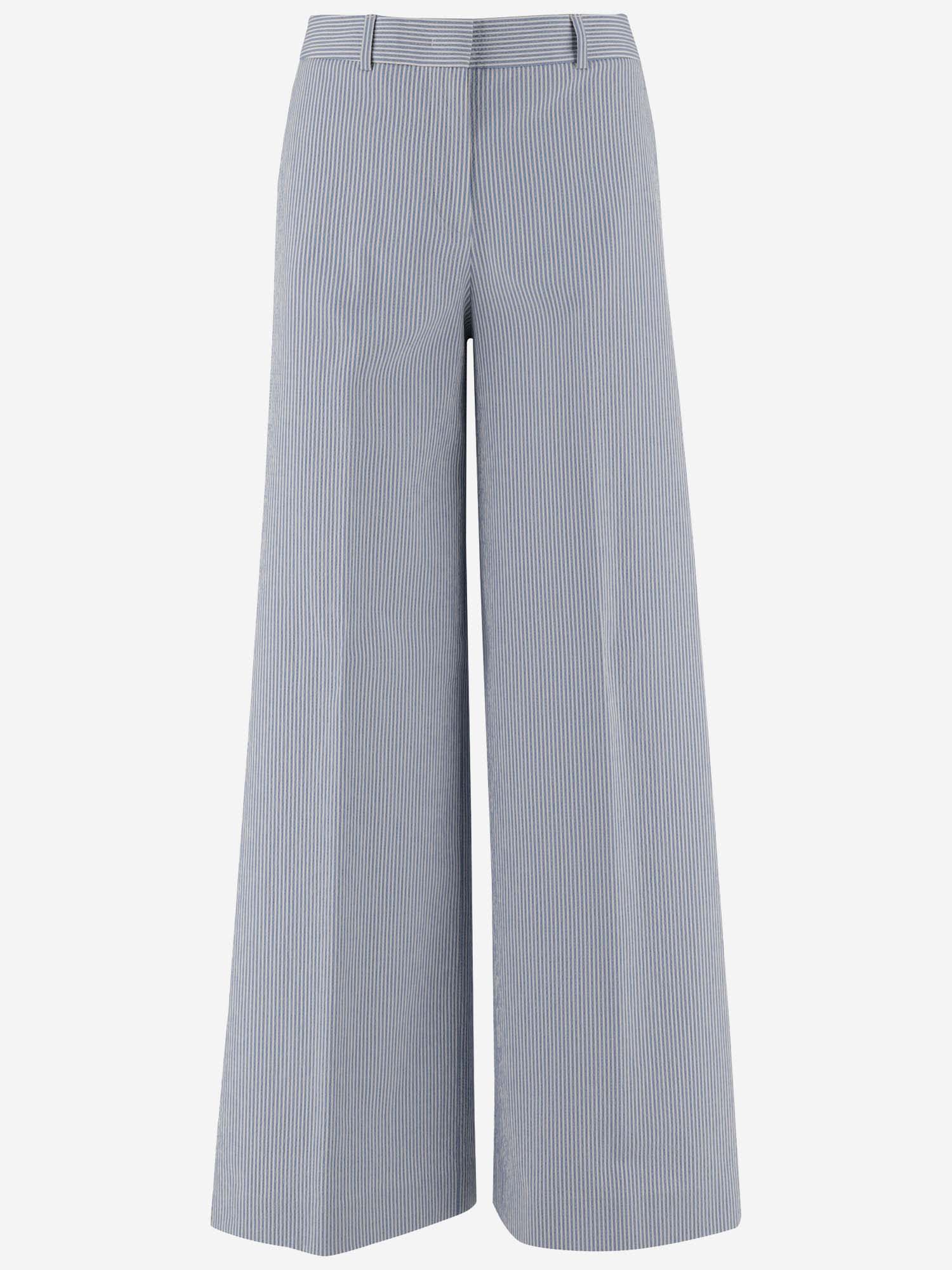 Ql2 Cotton Blend Palazzo Pants In Grey