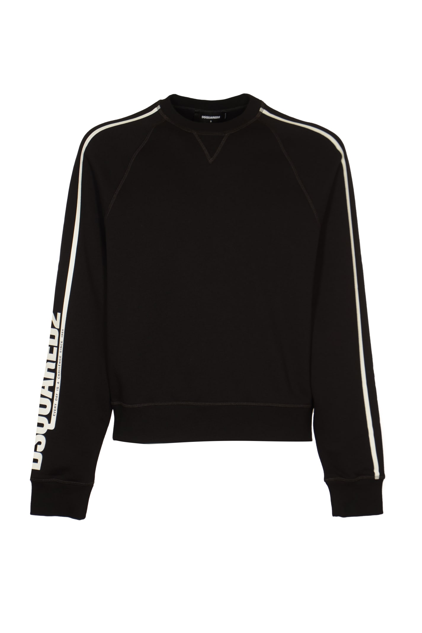 Shop Dsquared2 Logo Sleeve Sweatshirt In Black