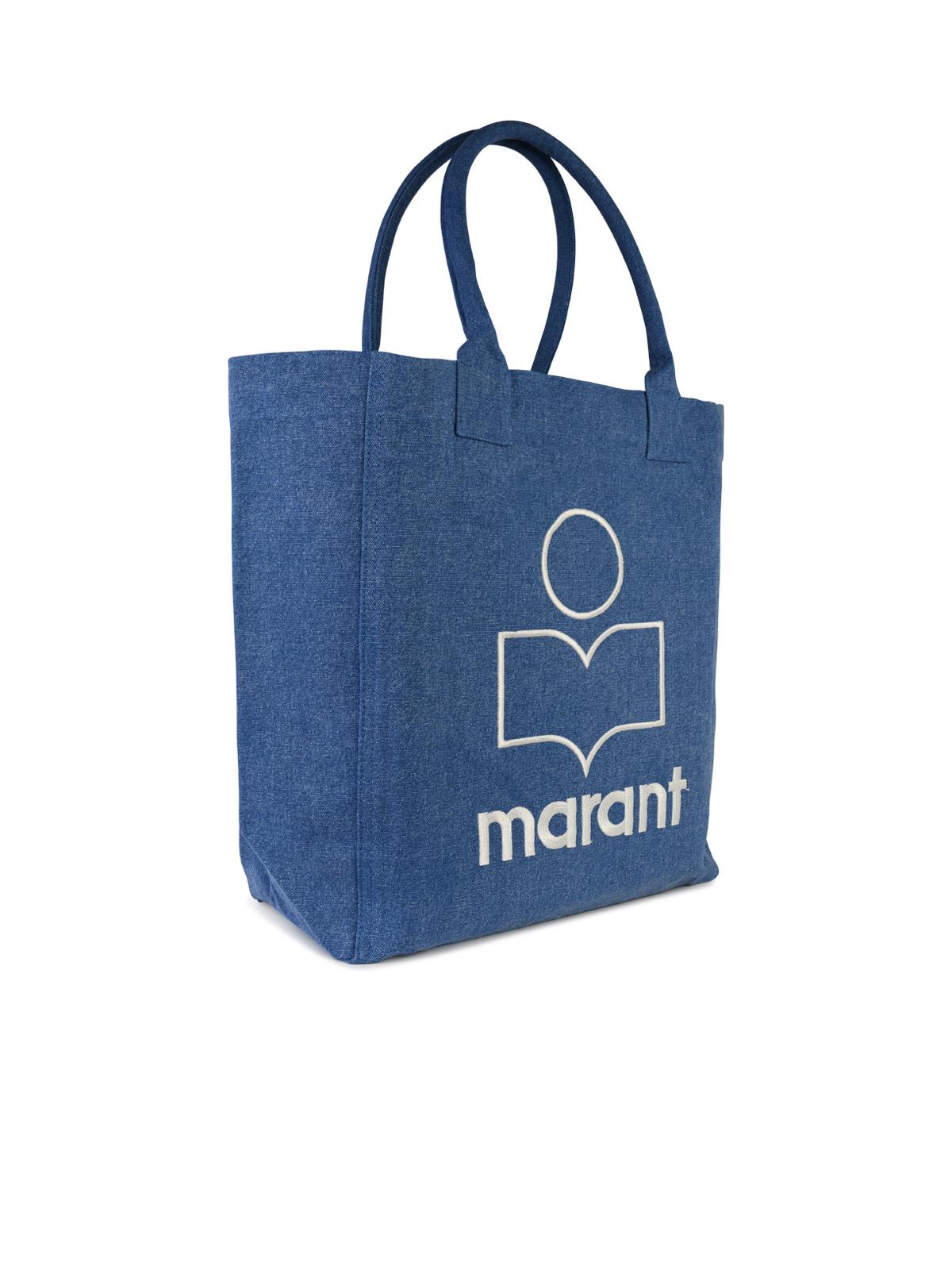 Shop Isabel Marant Venky Blue Cotton Shopping Bag