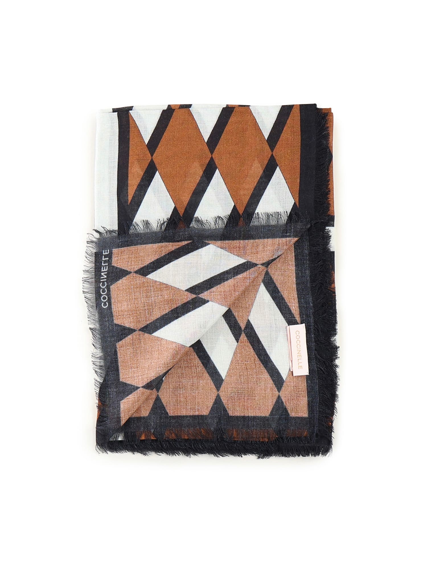 Coccinelle Viscose And Wool Scarf In Brown