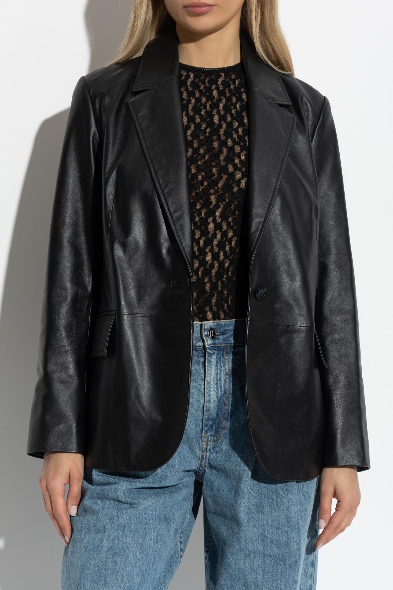 Ps By Paul Smith Ps Paul Smith Leather Blazer In Black