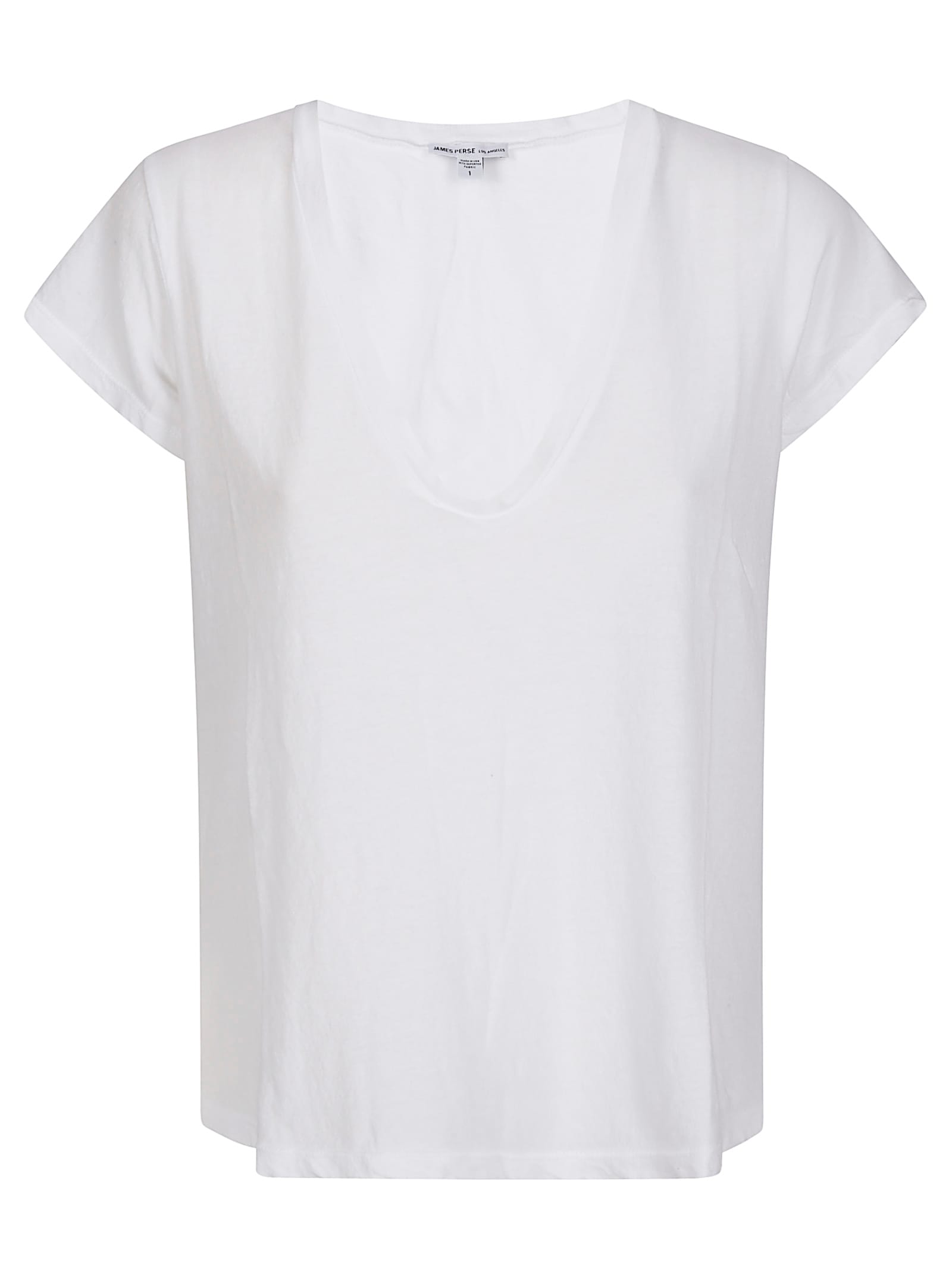 James Perse V-neck Short-sleeved T-shirt In White