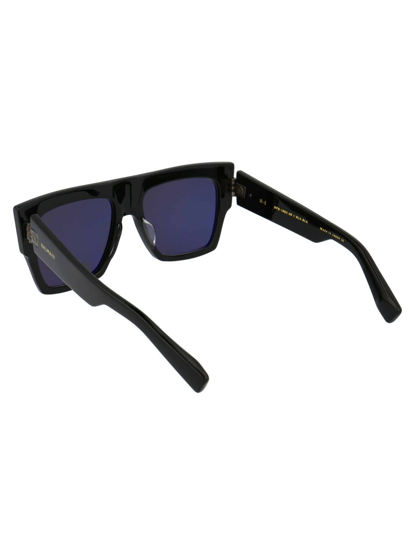 Balmain B-i Sunglasses In Black Black Rhodium W/dark Grey Ar