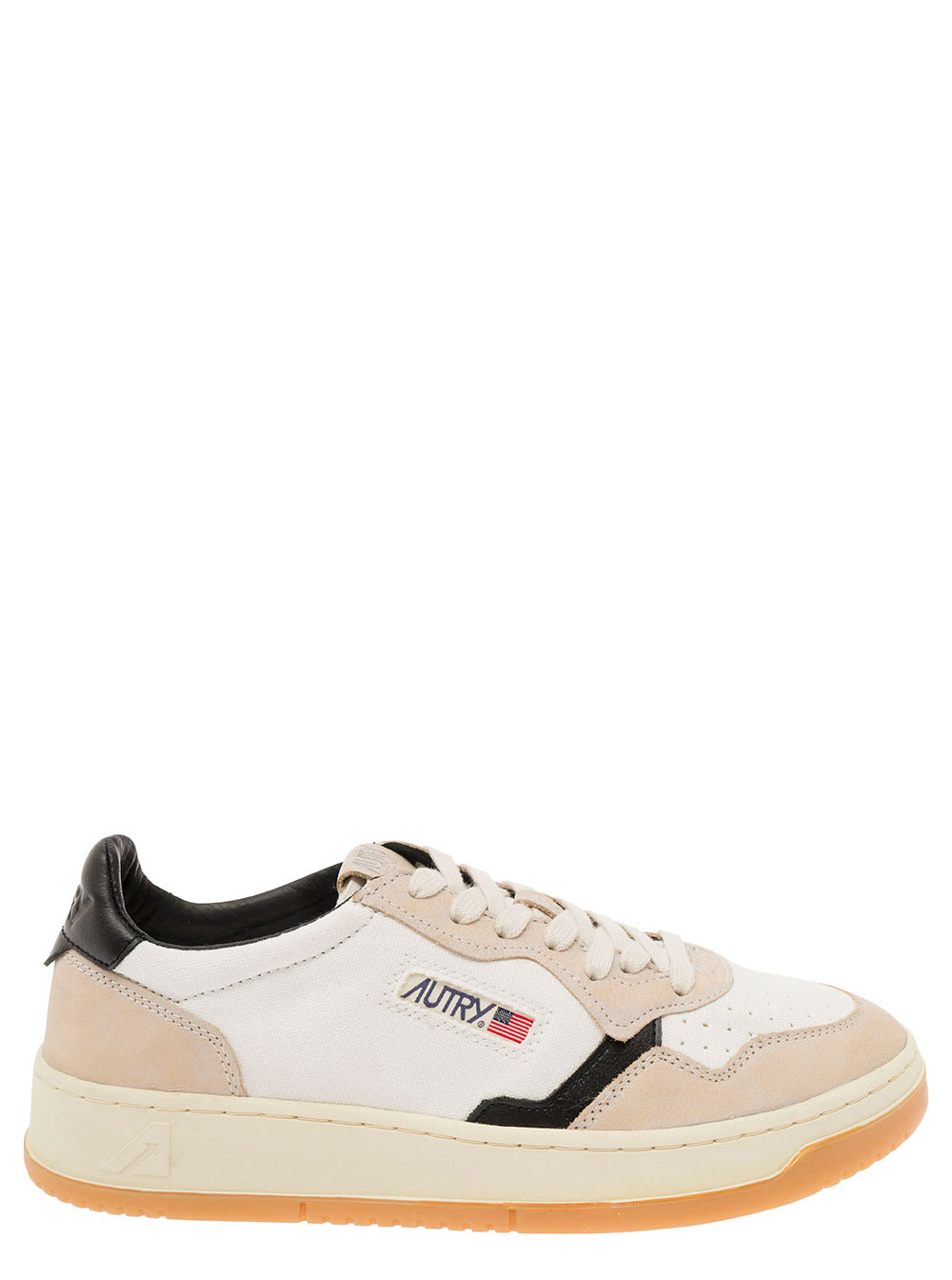 medalist Canvas Multicolor Low Top Sneakers With Suede Insert In Canvas Man