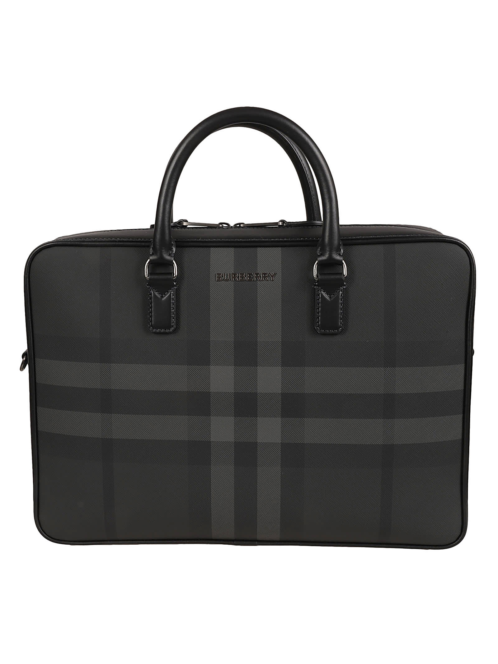 Shop Burberry Ainsworth Briefcase In Charcoal