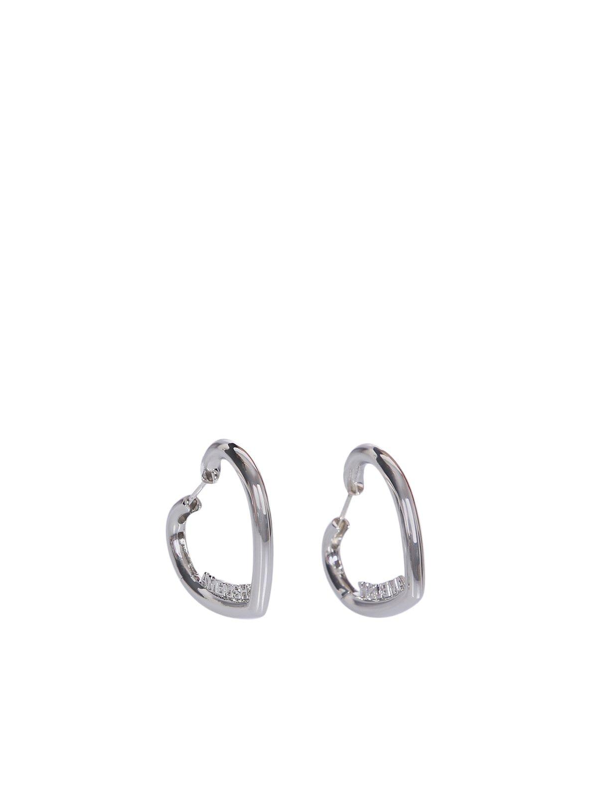 Shop Ambush Heart-shaped Earrings In Silver