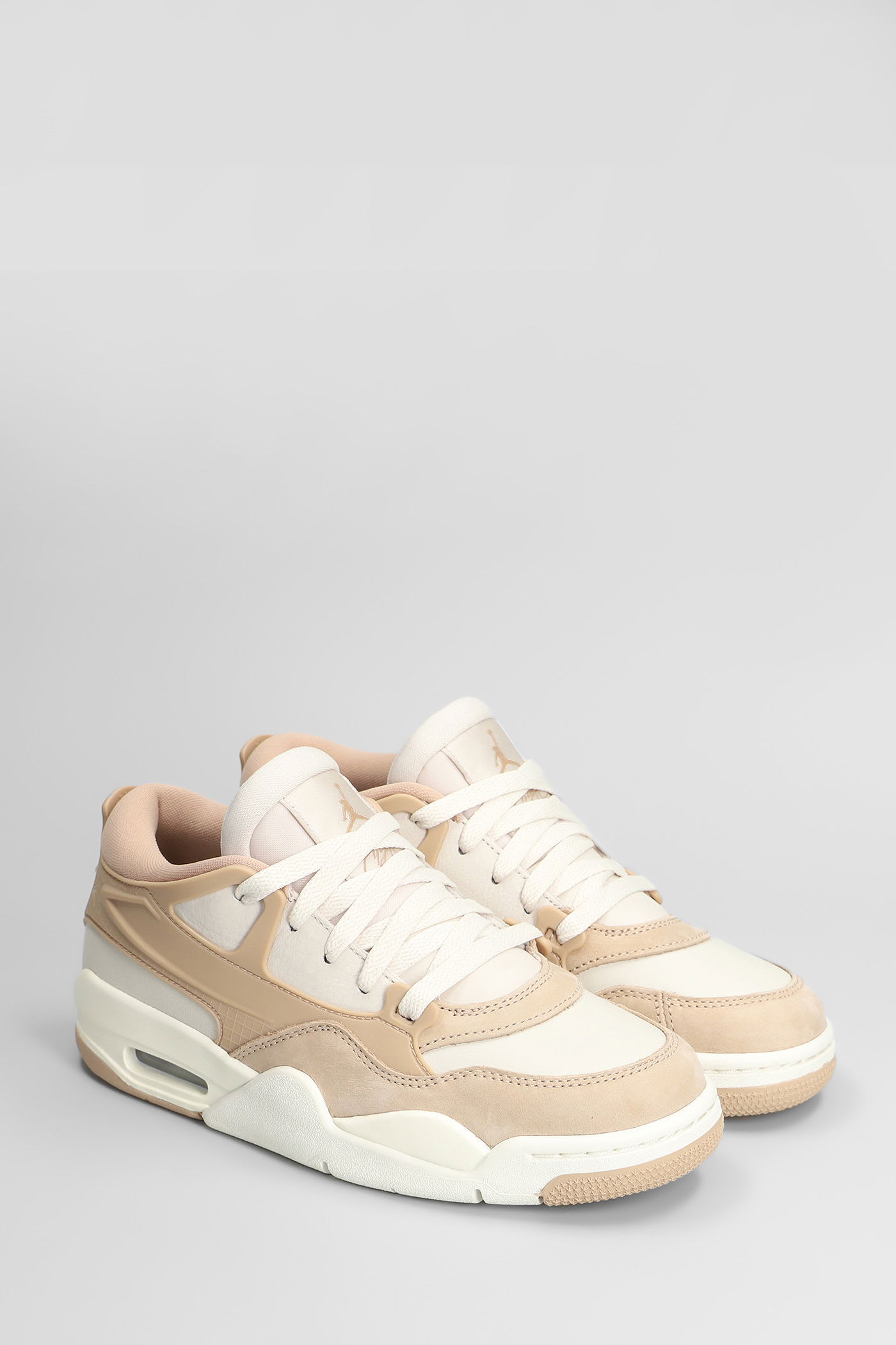 Nike Air Jordan 4 Rm Sneakers In Beige Suede And Leather In Multi