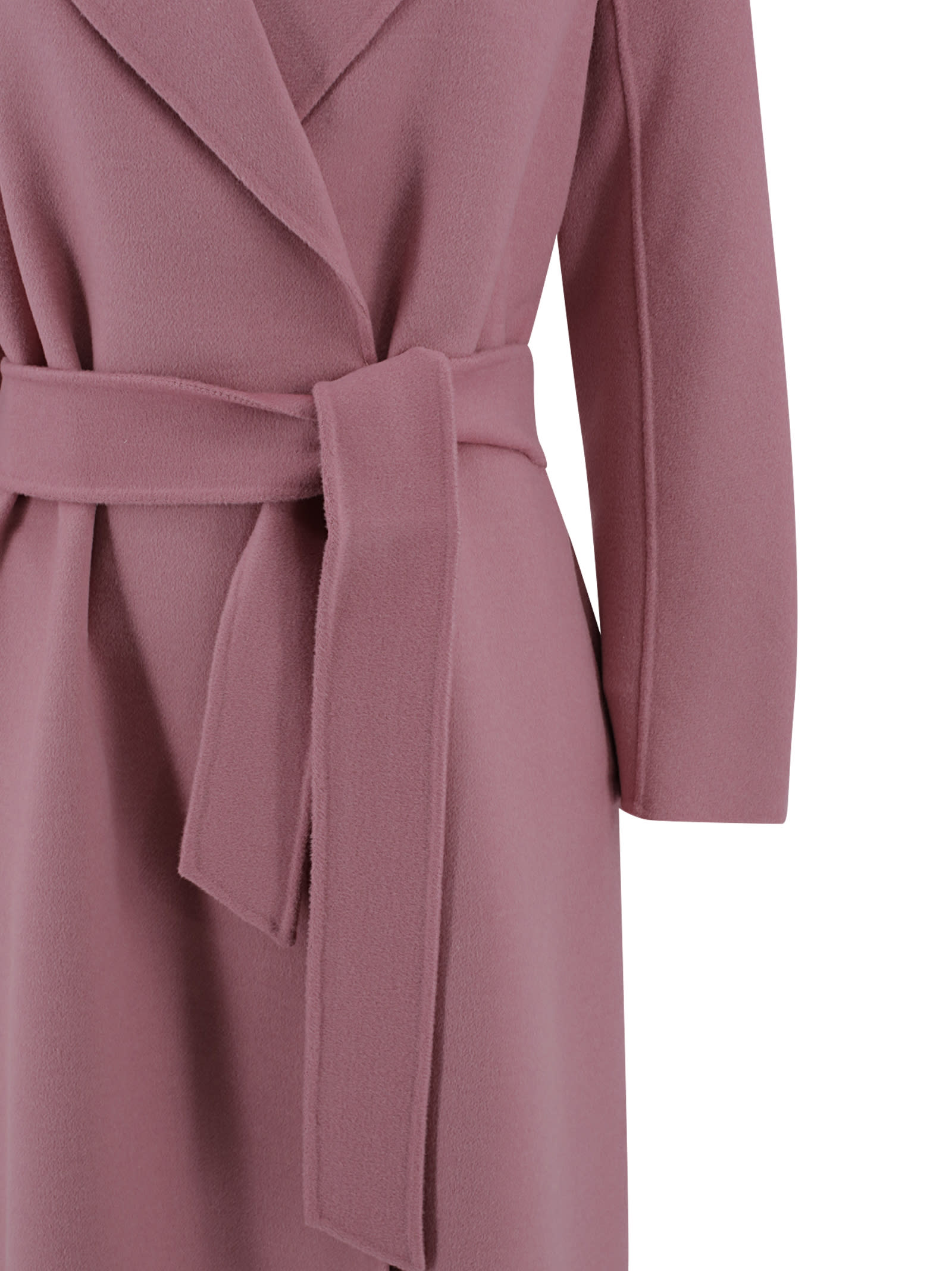 Shop Max Mara Wool, Cashmere And Silk Dressing Gown Coat In Pink